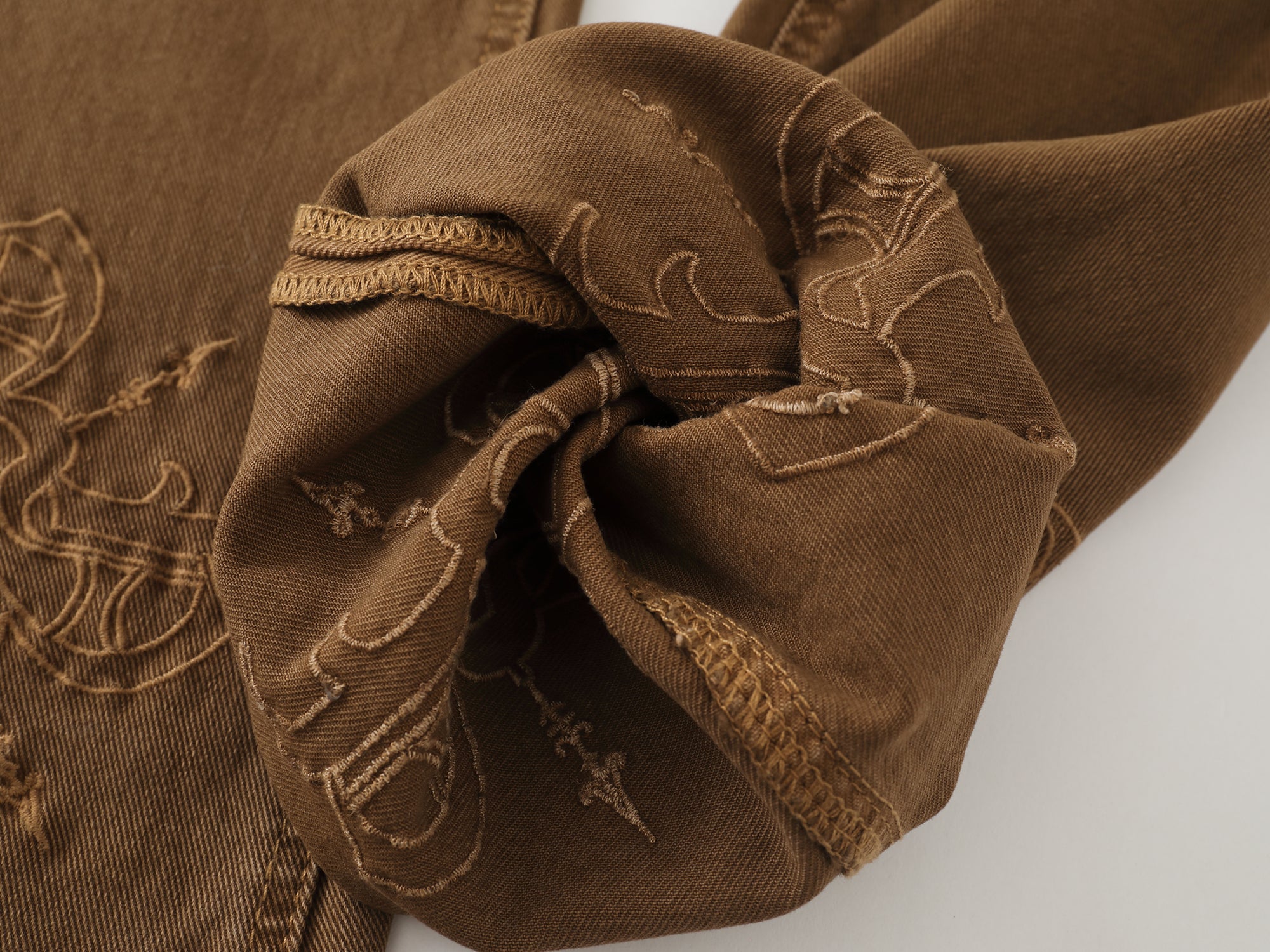 Shadow Monogram Flare Denim – Caramel