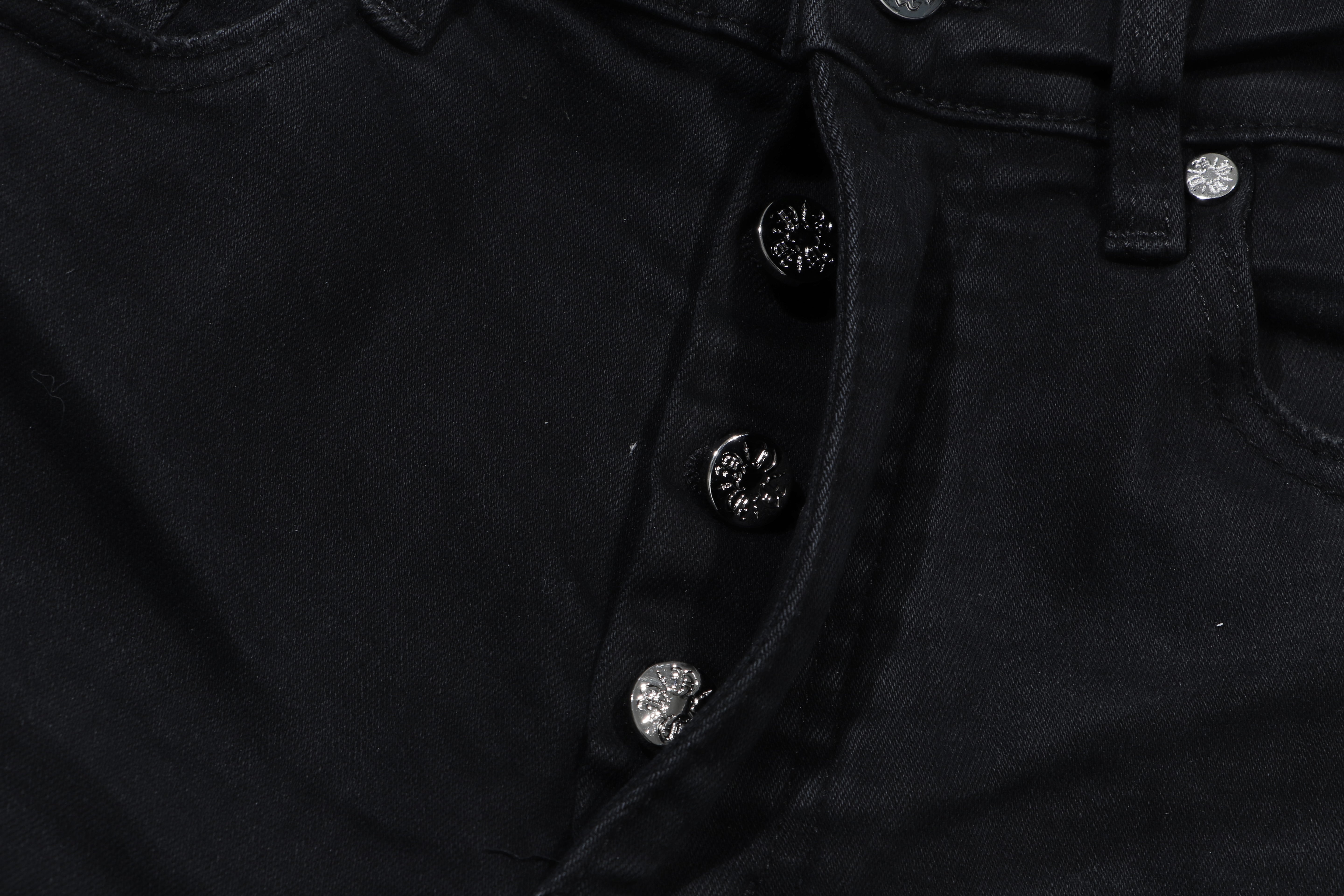 Straight Leg Faded Black Denim