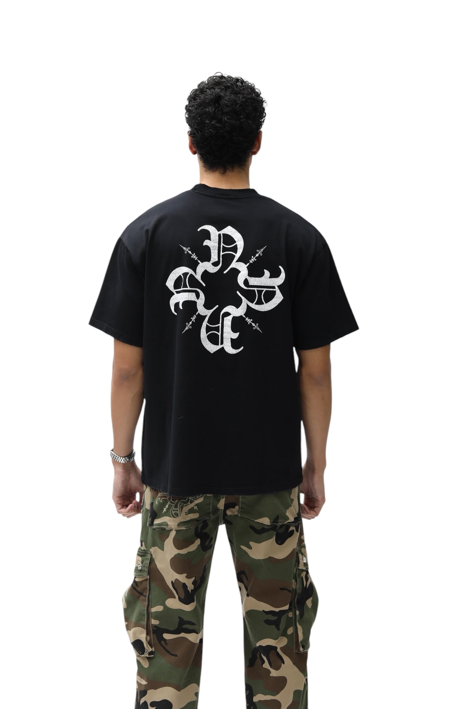 Cracked Black/White Monogram Tee