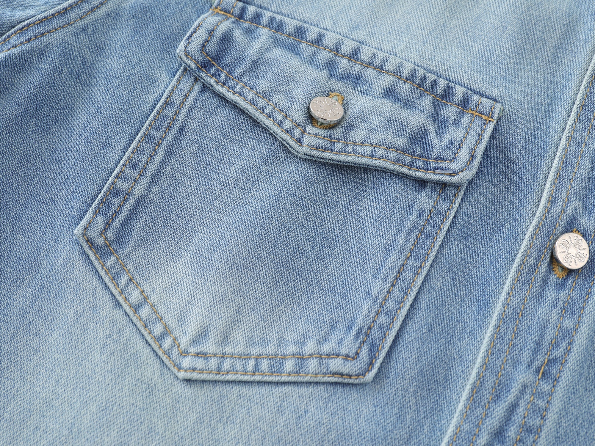 Nokwal Faded Blue Denim Shirt