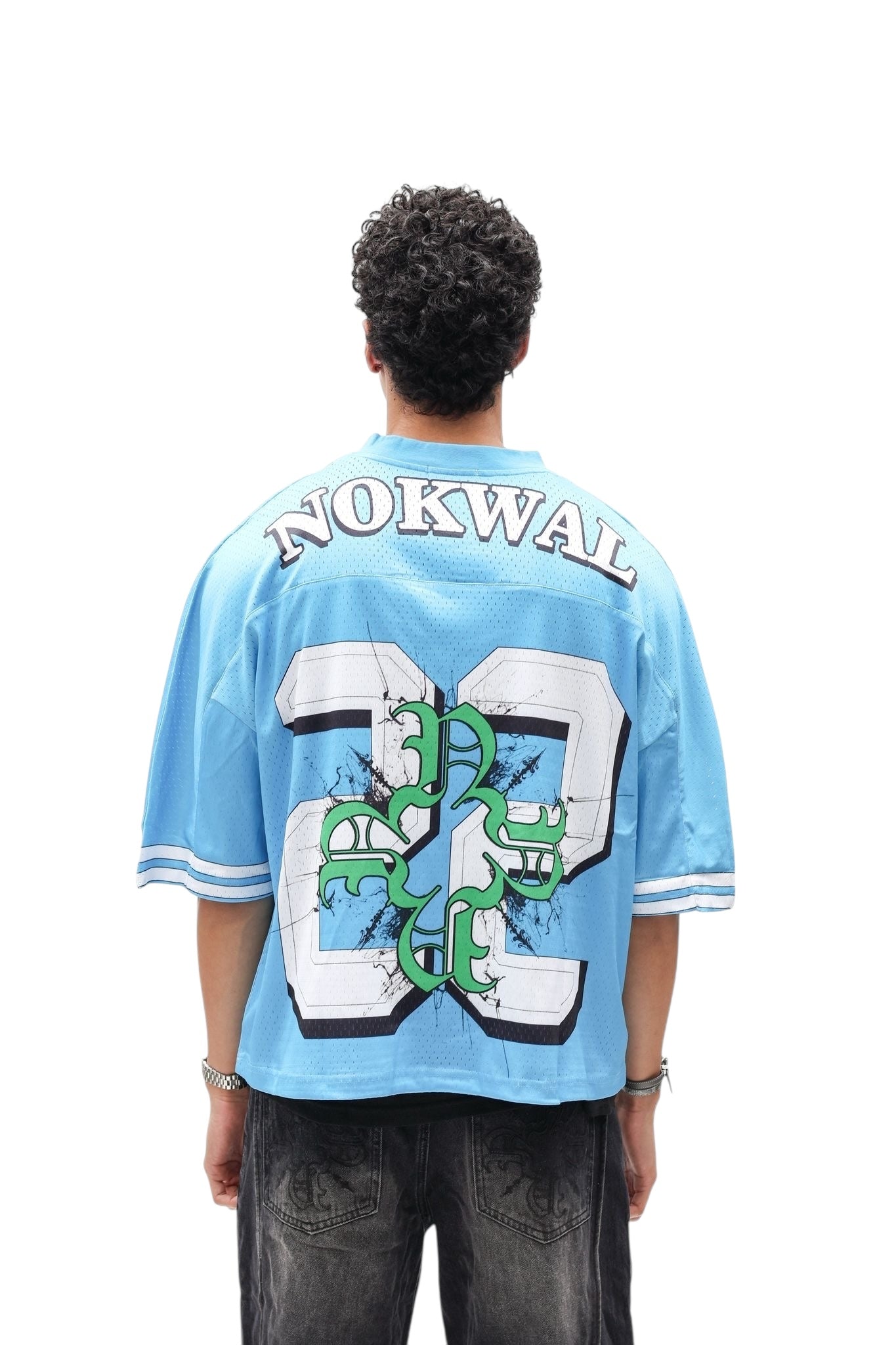 Monogram Blue Mesh Cropped Jersey
