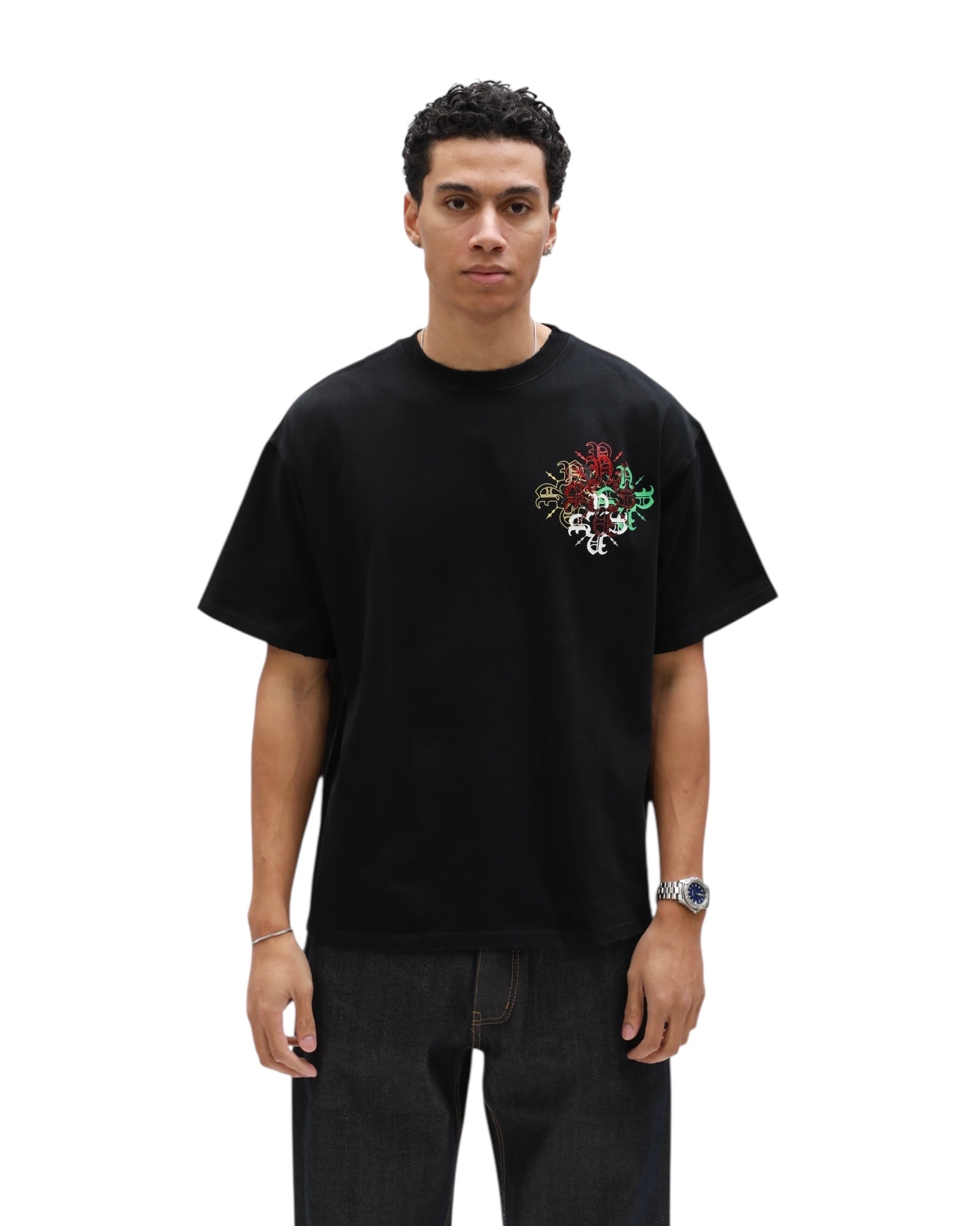 Nokwal Multicolor Cluster Tee- Black