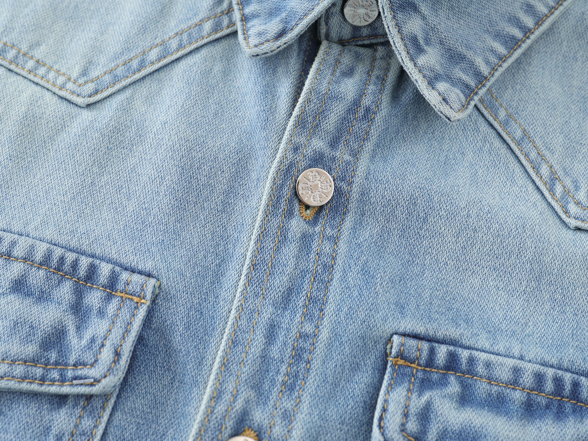 Nokwal Faded Blue Denim Shirt