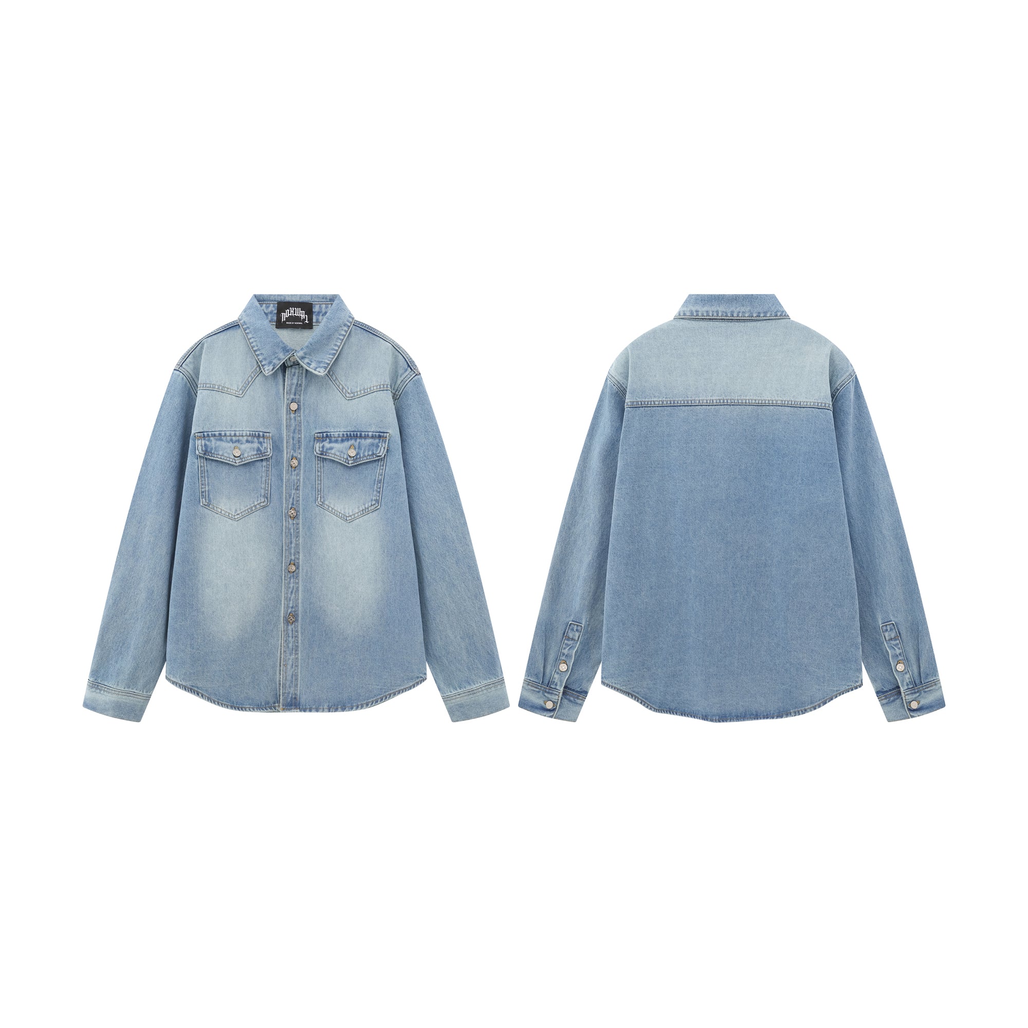 Nokwal Faded Blue Denim Shirt
