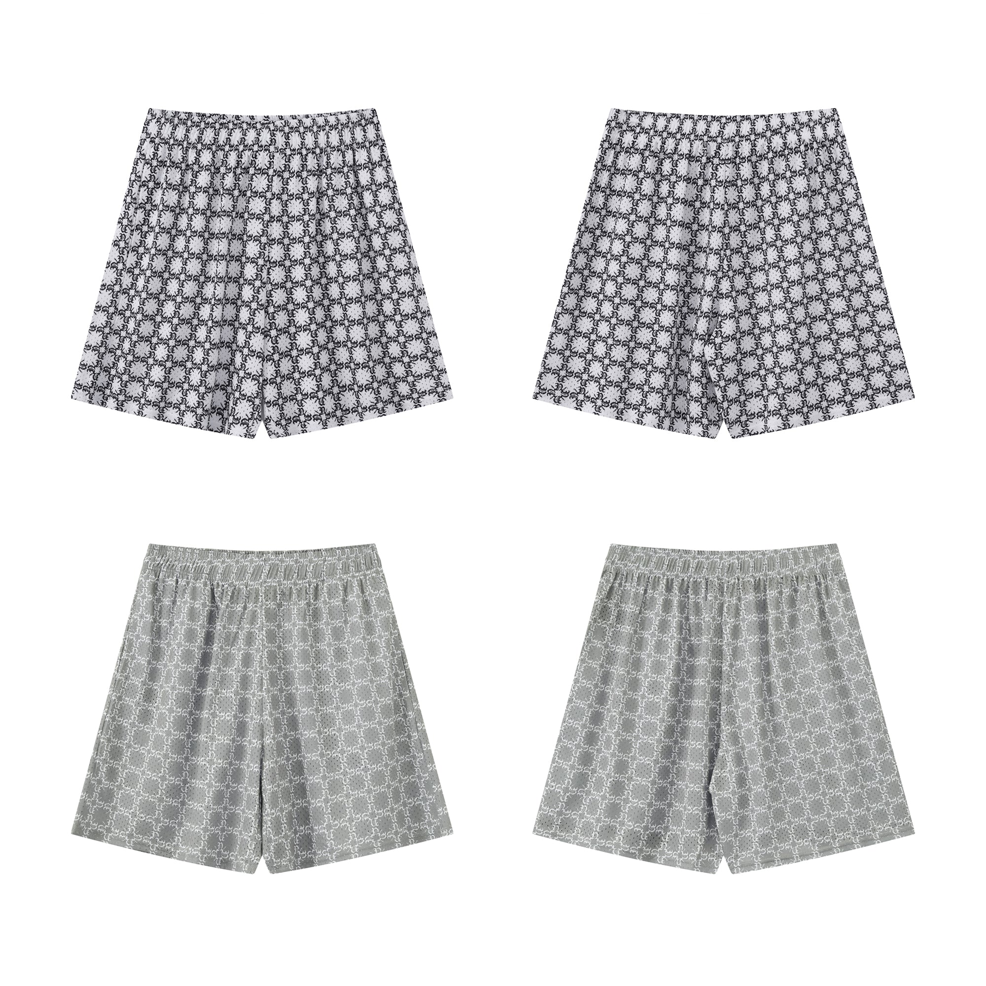 All Over Monogram Pattern Mesh Shorts