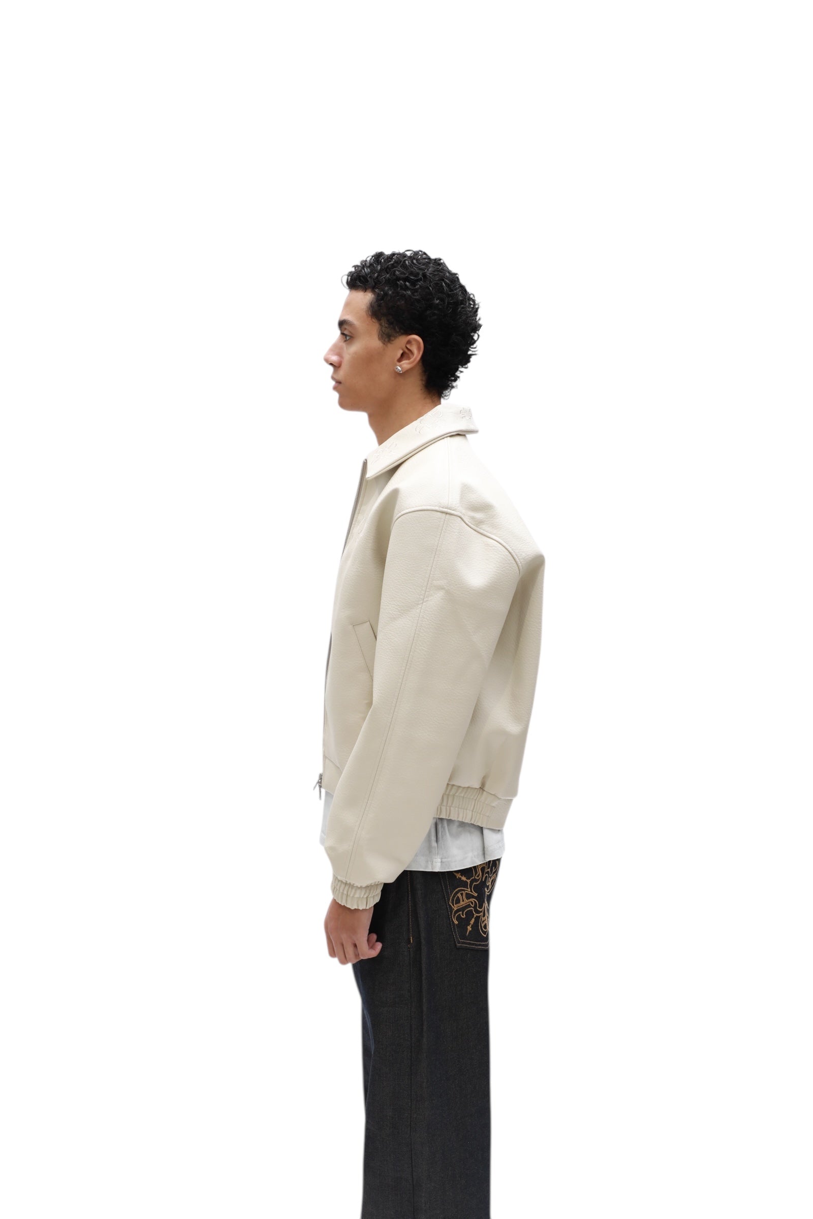 Artisan Leather Jacket- Cream
