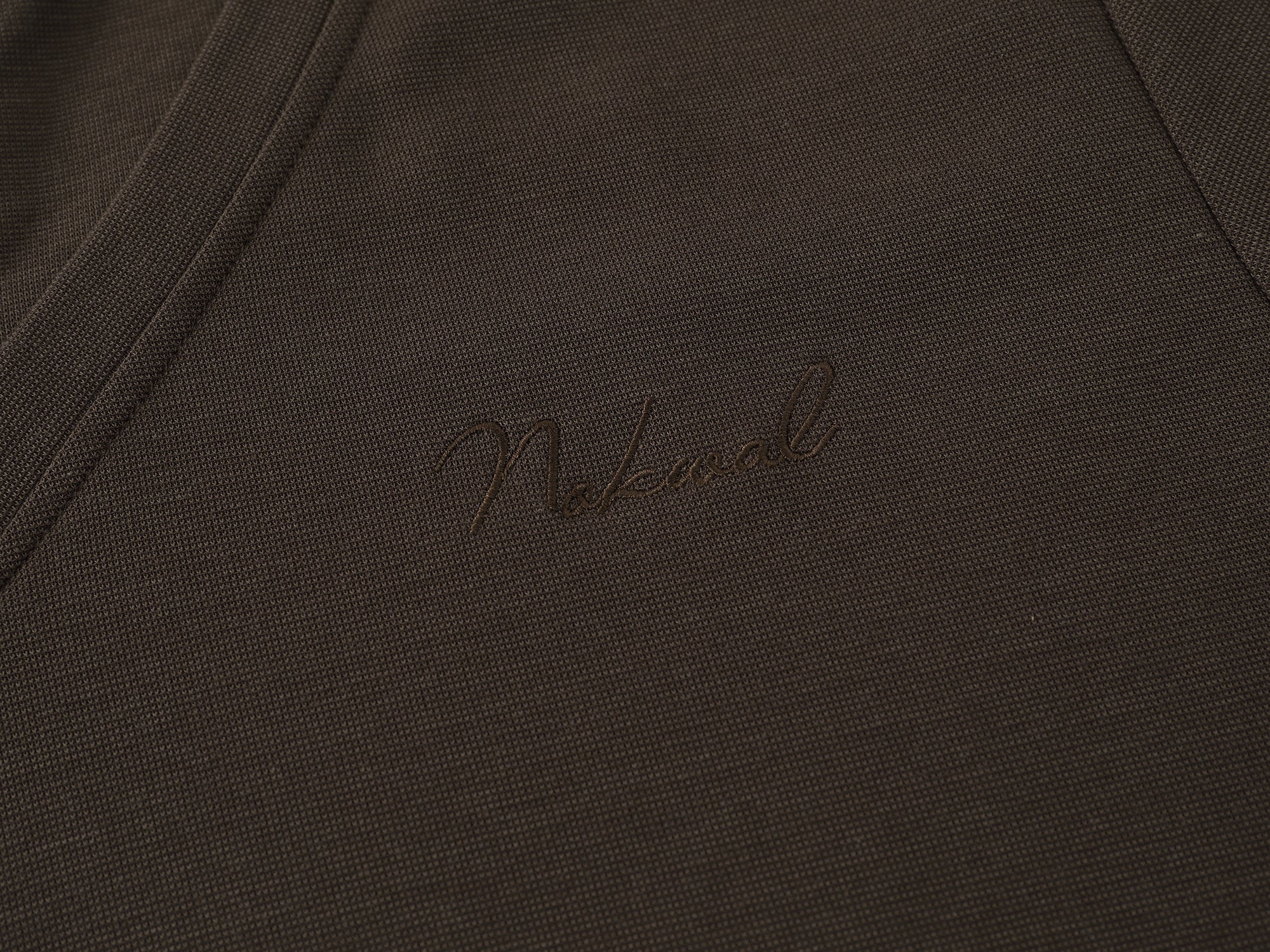 Monogram Embroidered Polo -Brown