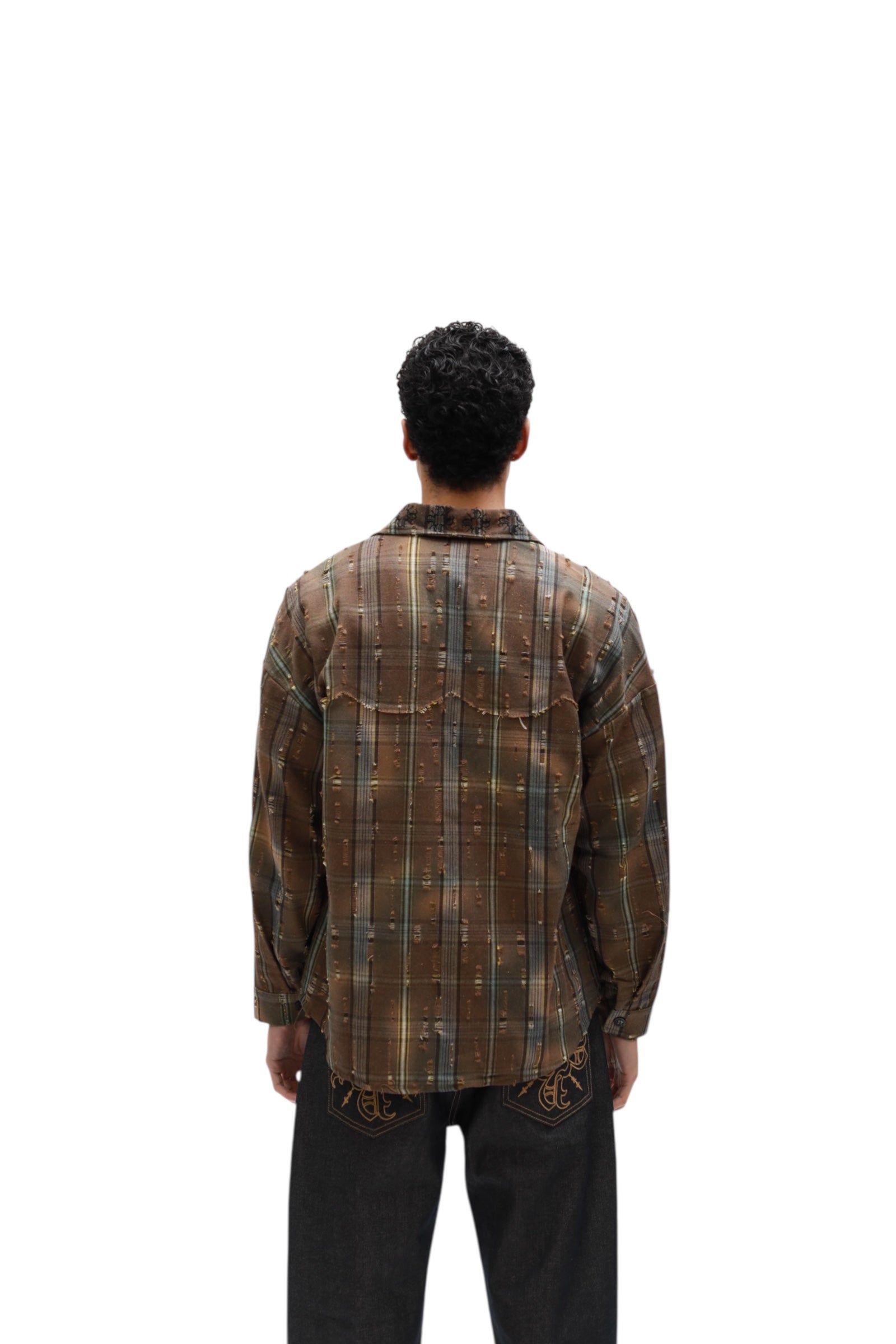 Distressed Brown Aged Flannel