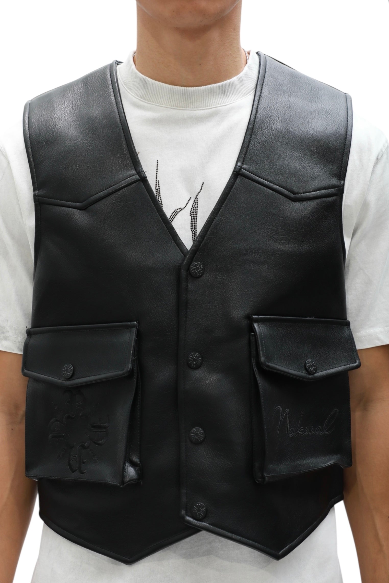 Leather Vest – Black