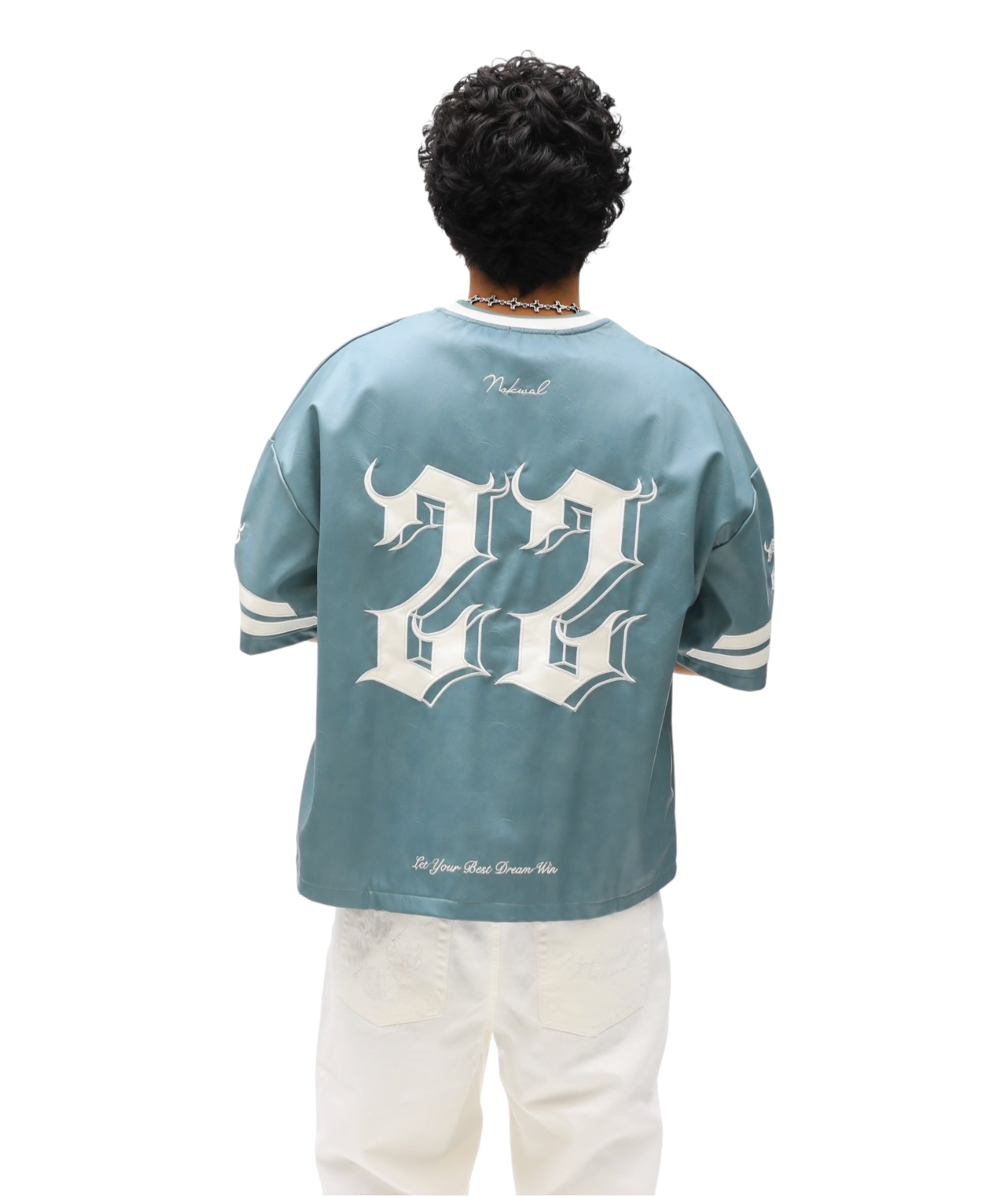 22 Leather Jersey - Washed Teal