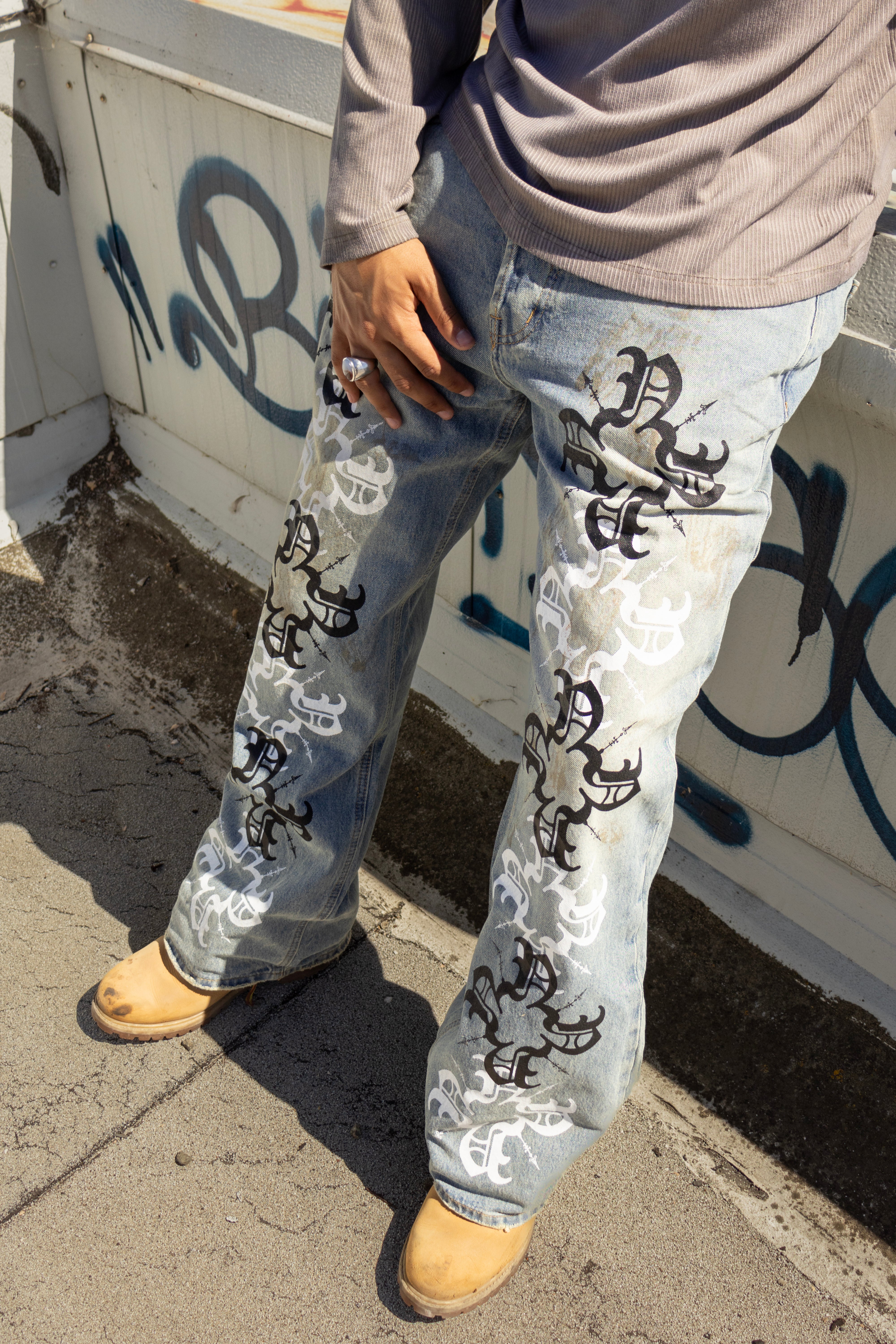 Inner Locking Monogram Straight Leg Denim