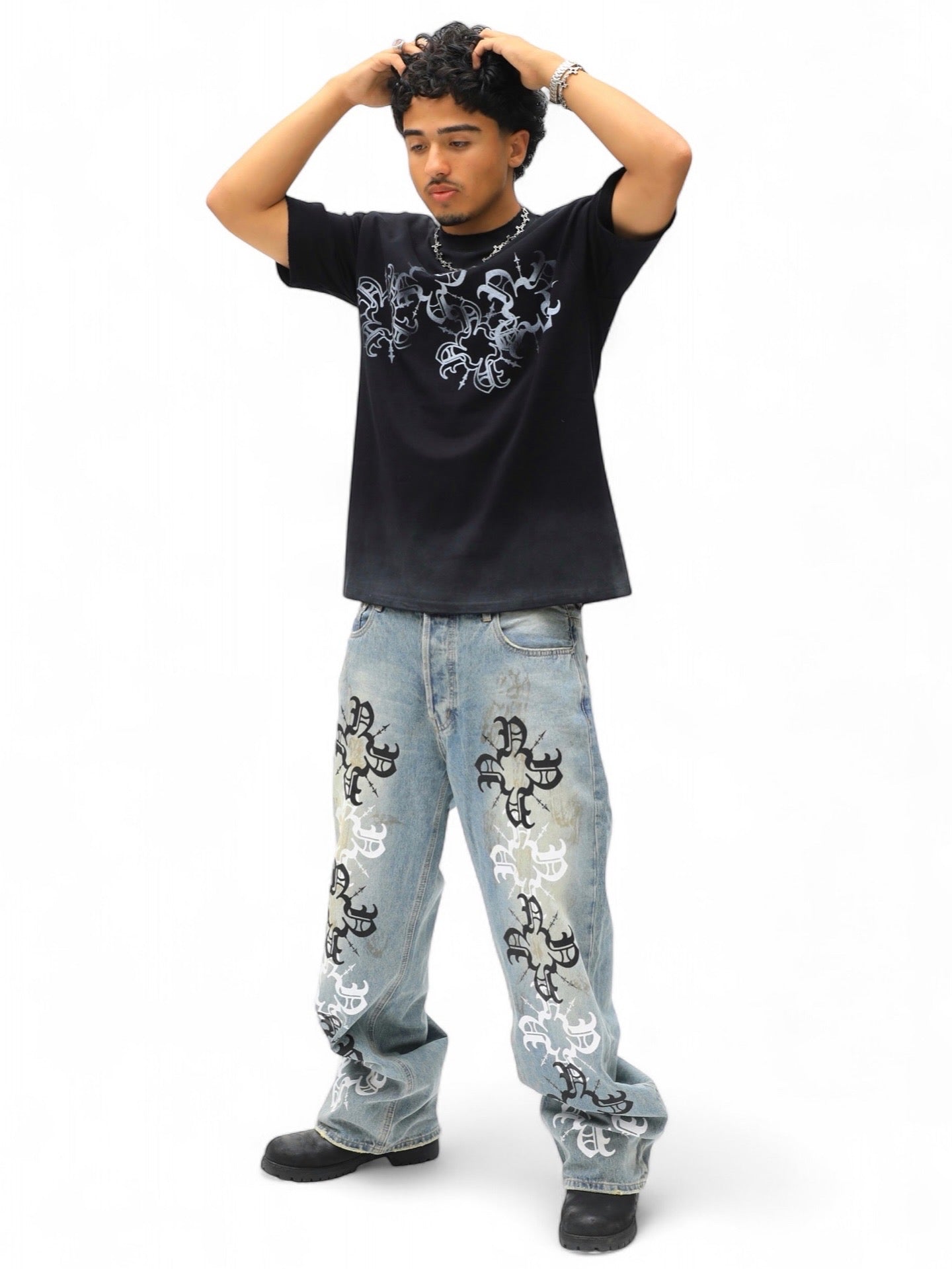 Inner Locking Monogram Straight Leg Denim