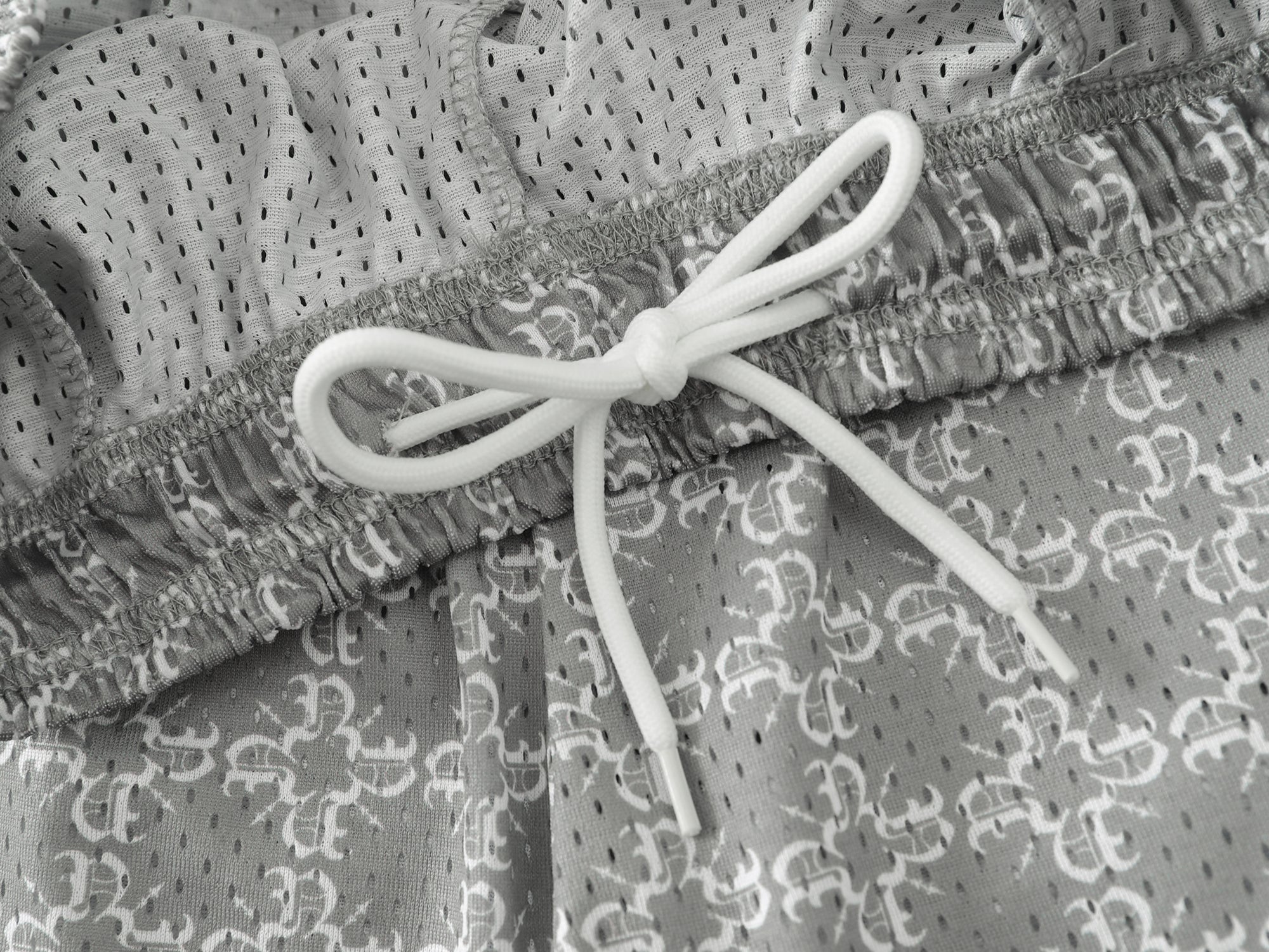 All Over Monogram Pattern Mesh Shorts