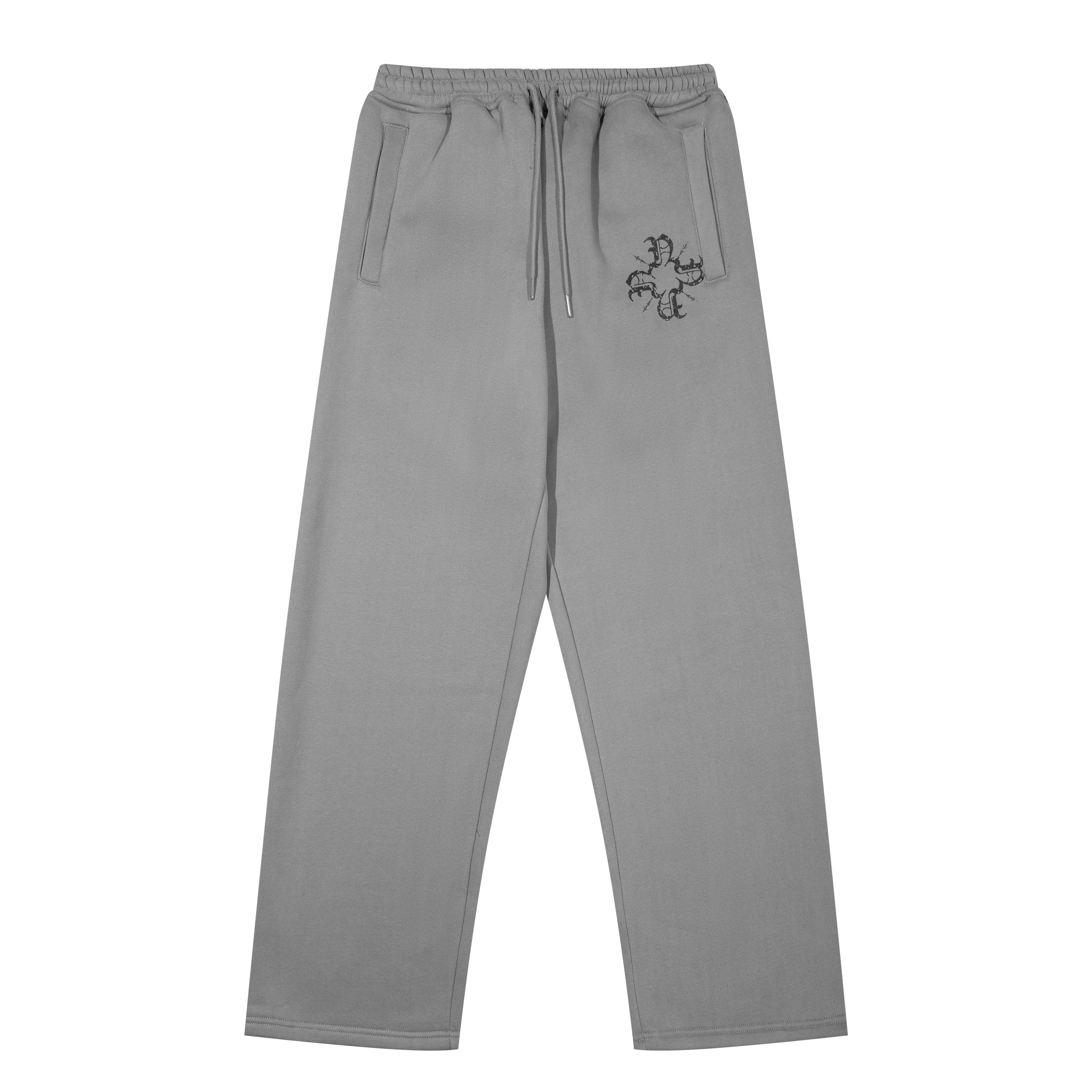 Monogram Essential Straight Leg Sweatpant Grey