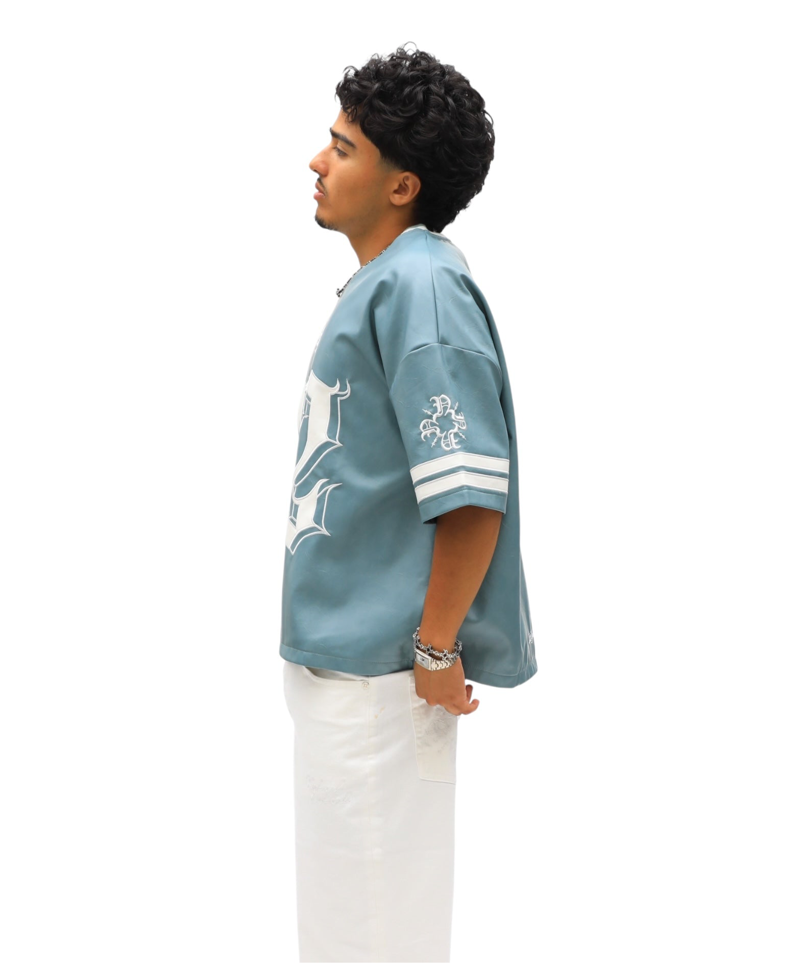 22 Leather Jersey - Washed Teal