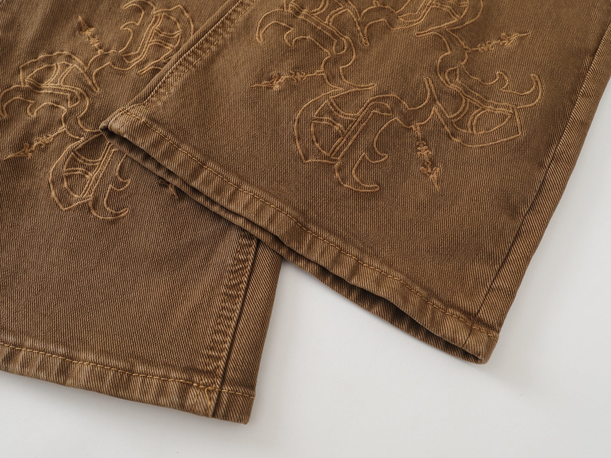 Shadow Monogram Flare Denim – Caramel
