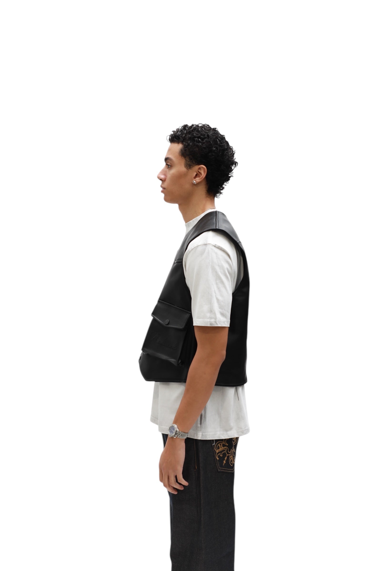 Leather Vest – Black