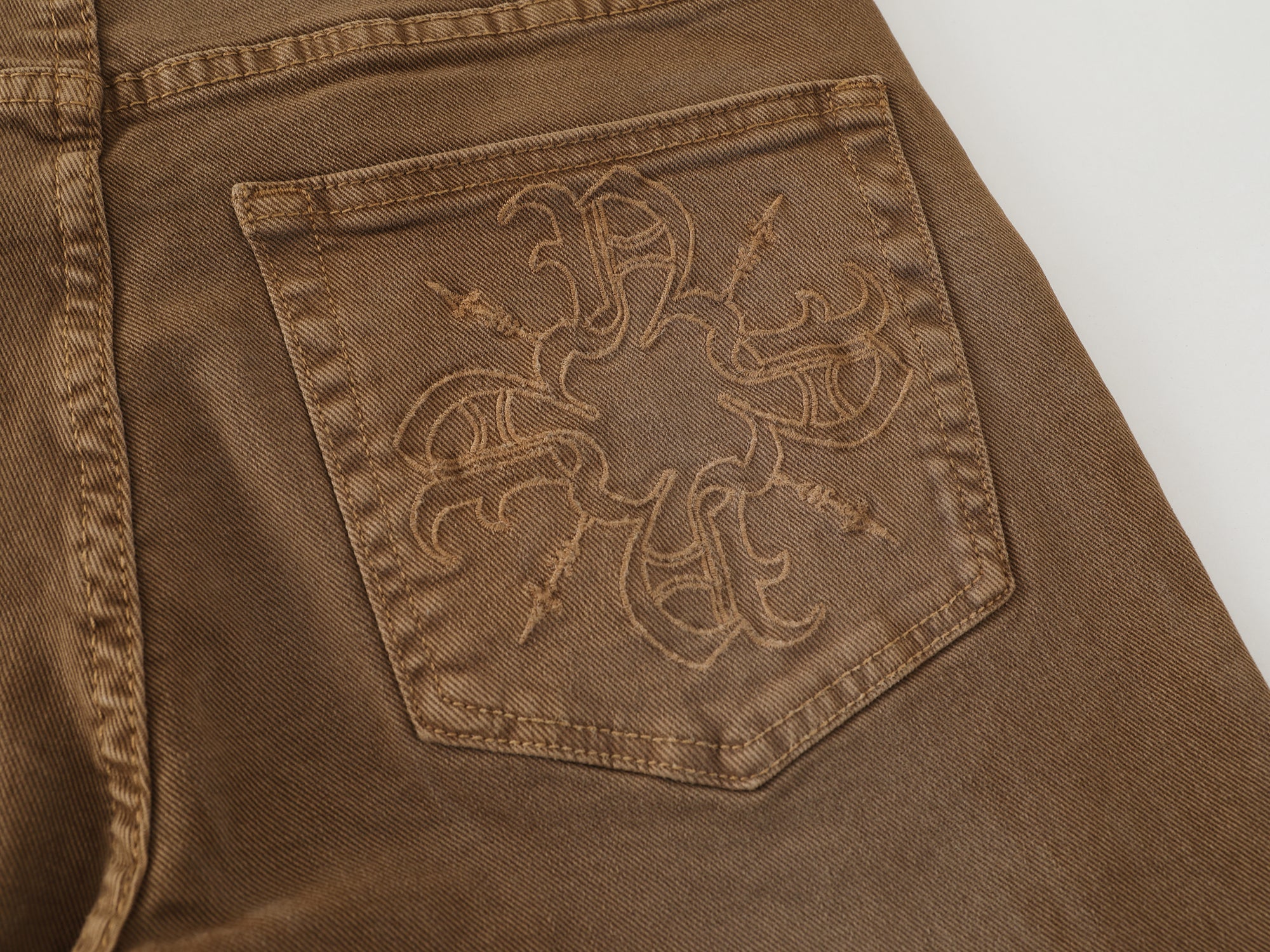 Shadow Monogram Flare Denim – Caramel