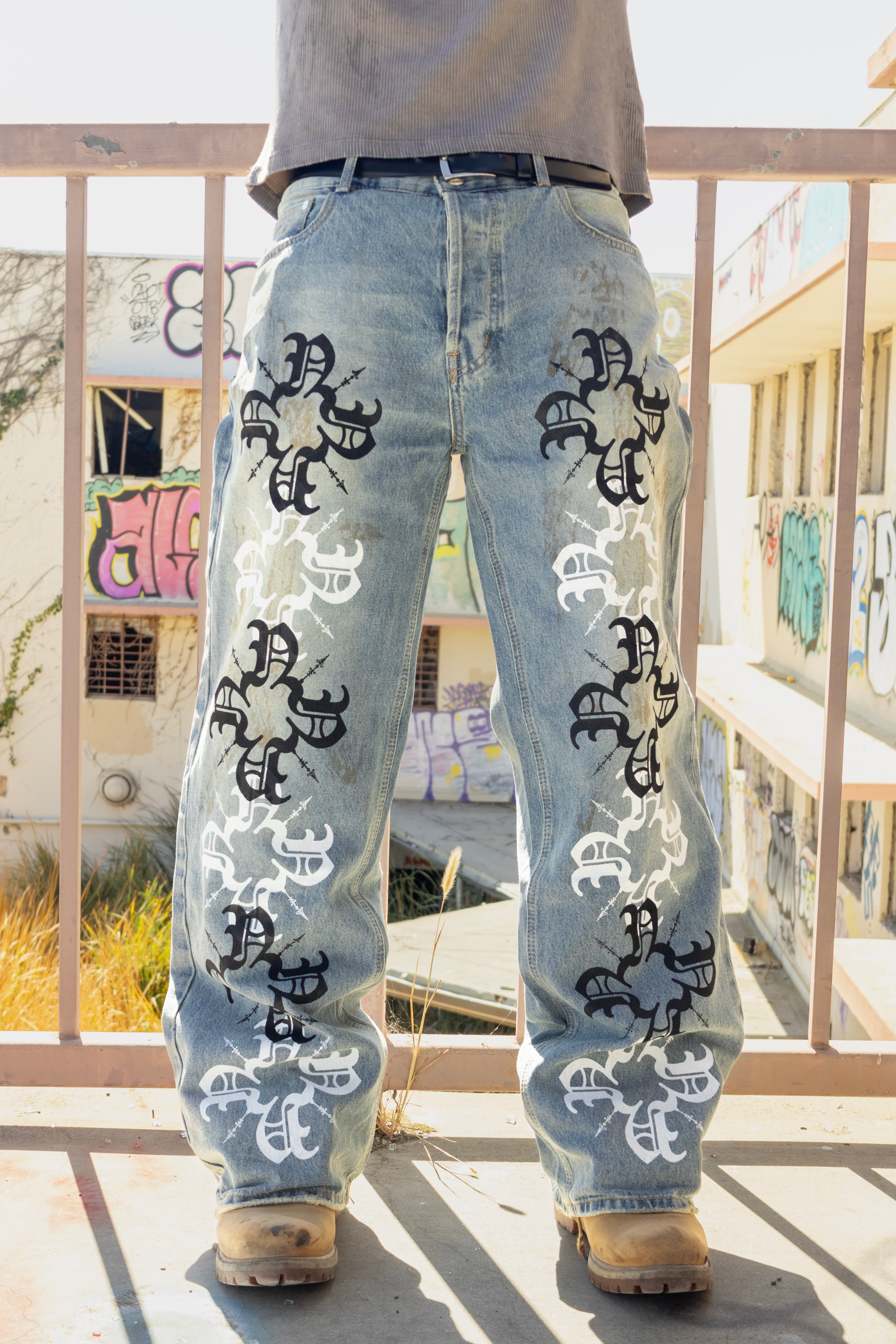 Inner Locking Monogram Straight Leg Denim