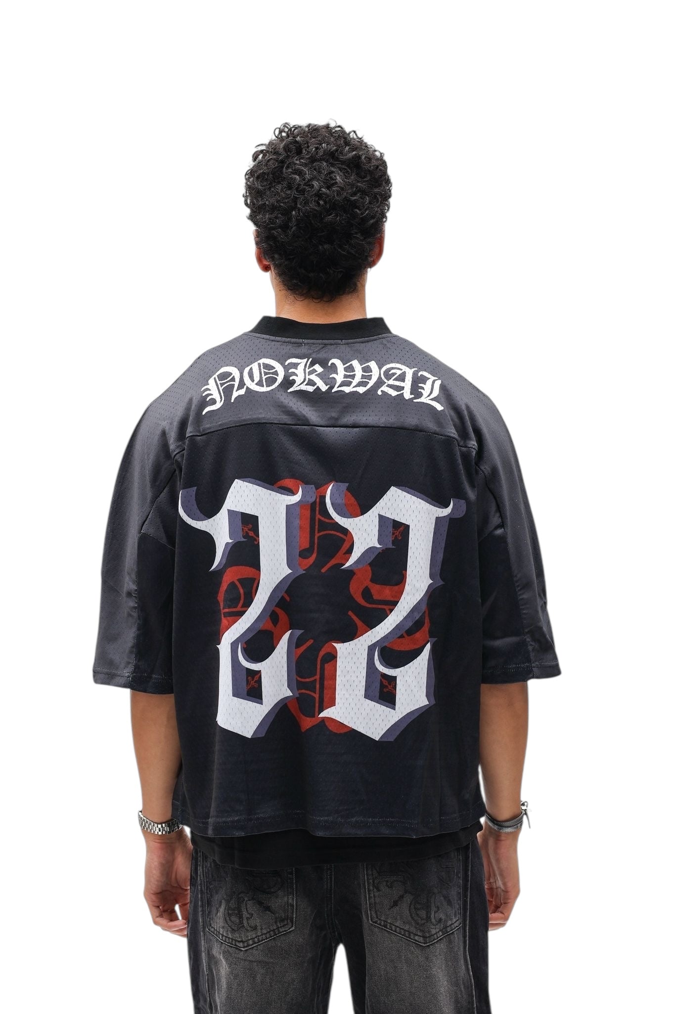 Monogram Black Mesh Cropped Jersey