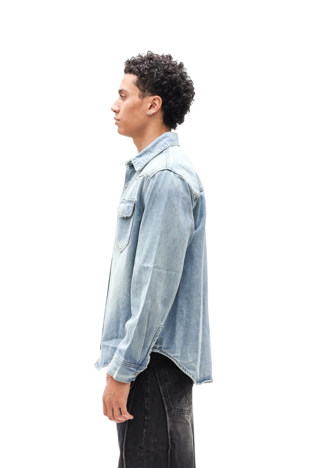Nokwal Faded Blue Denim Shirt