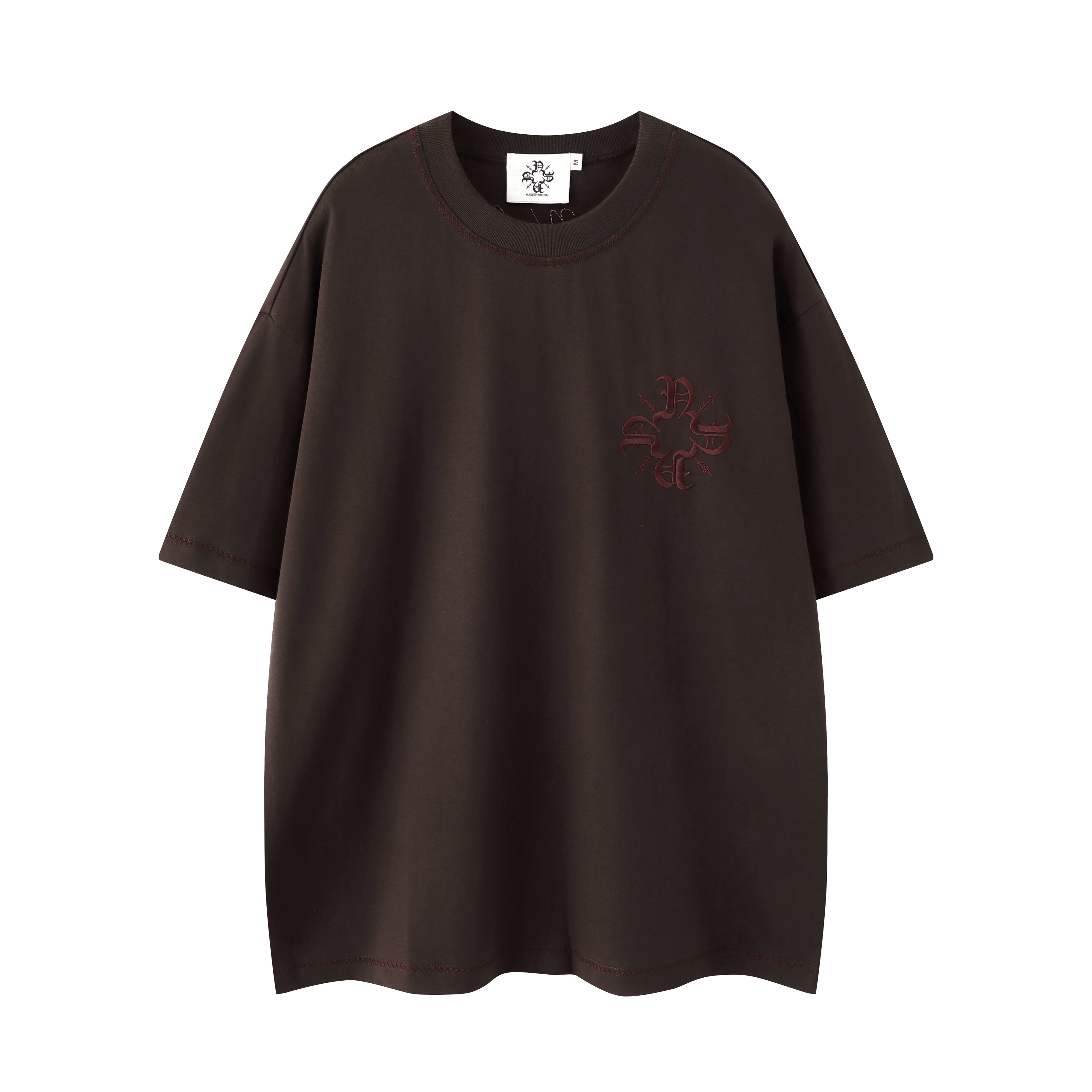 Embroidered Monogram Heritage Tee Brown