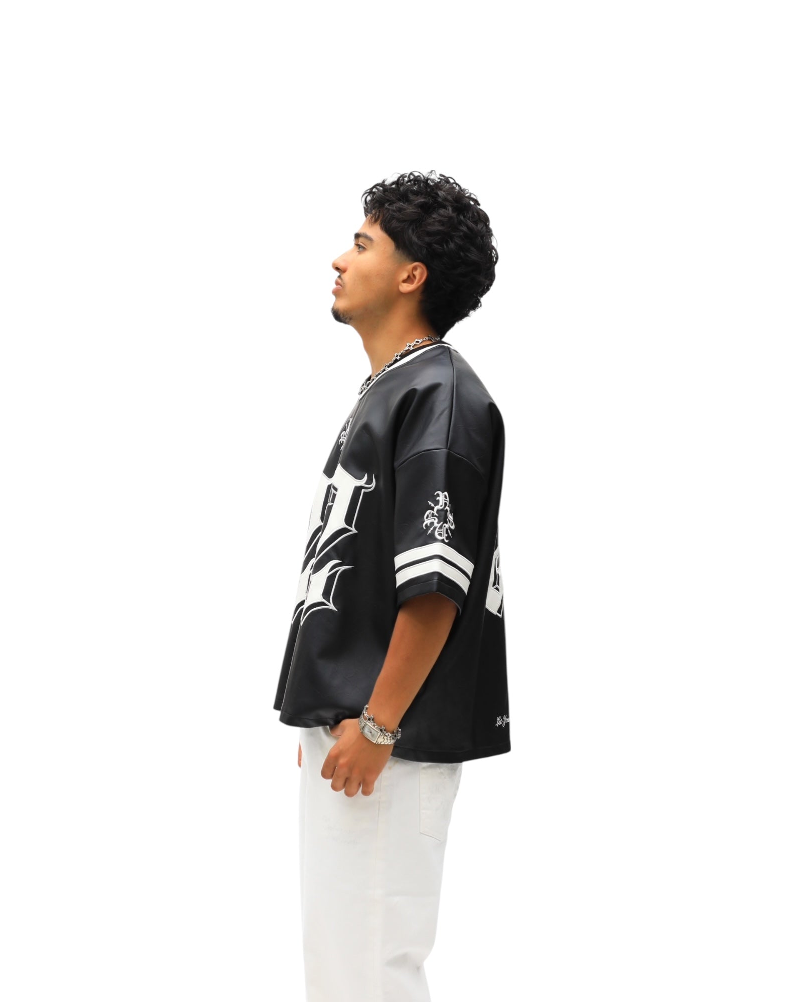 22 Leather Jersey- Black