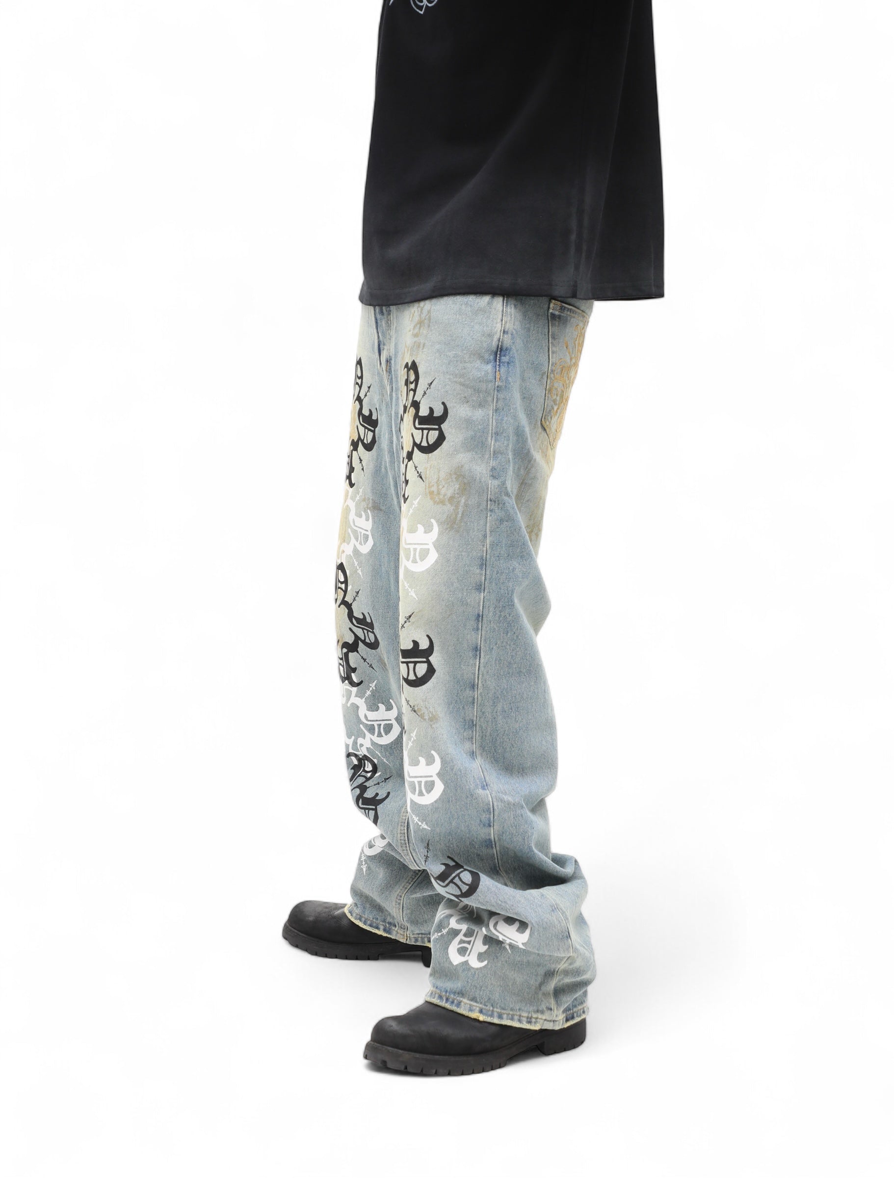 Inner Locking Monogram Straight Leg Denim