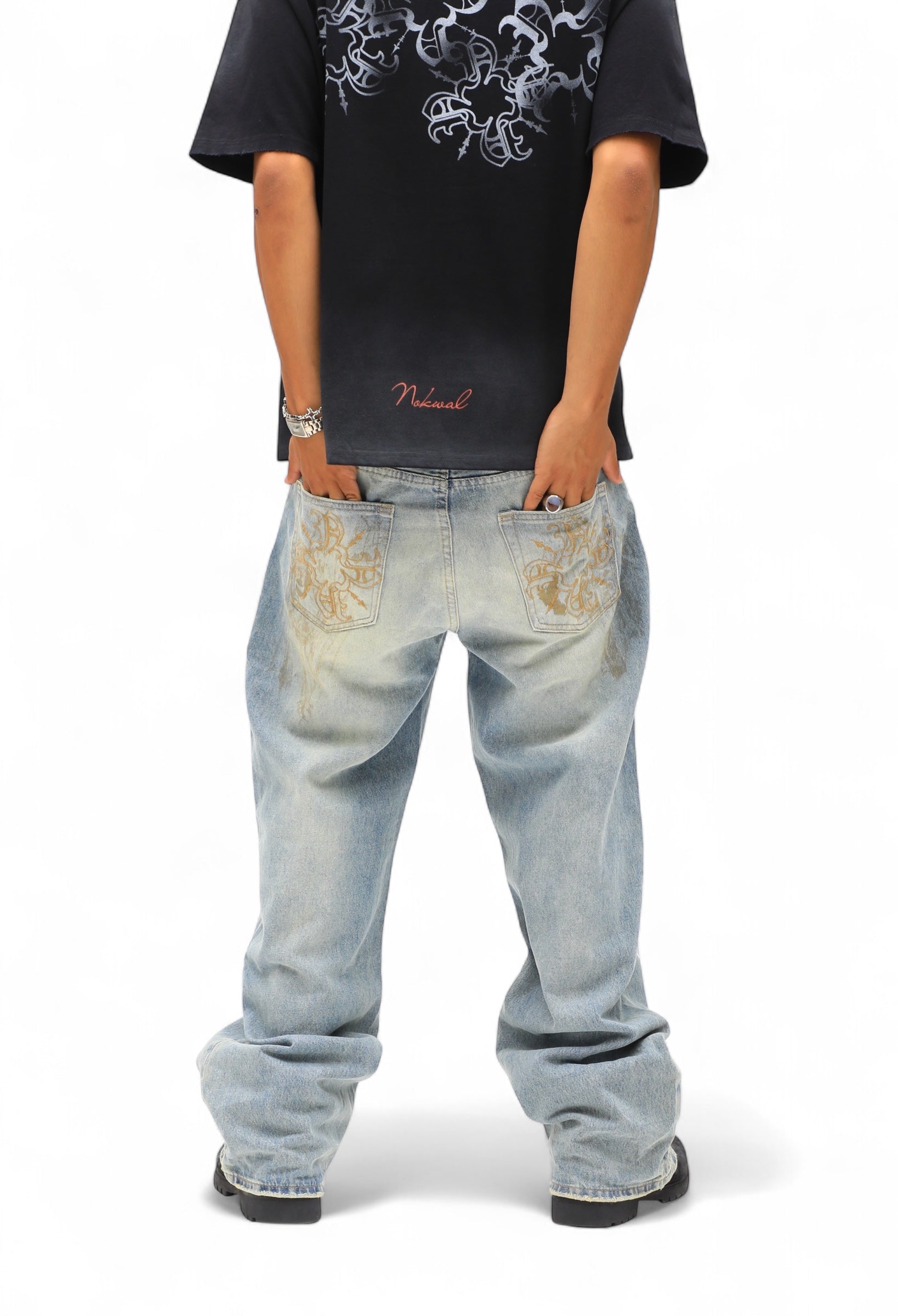 Inner Locking Monogram Straight Leg Denim
