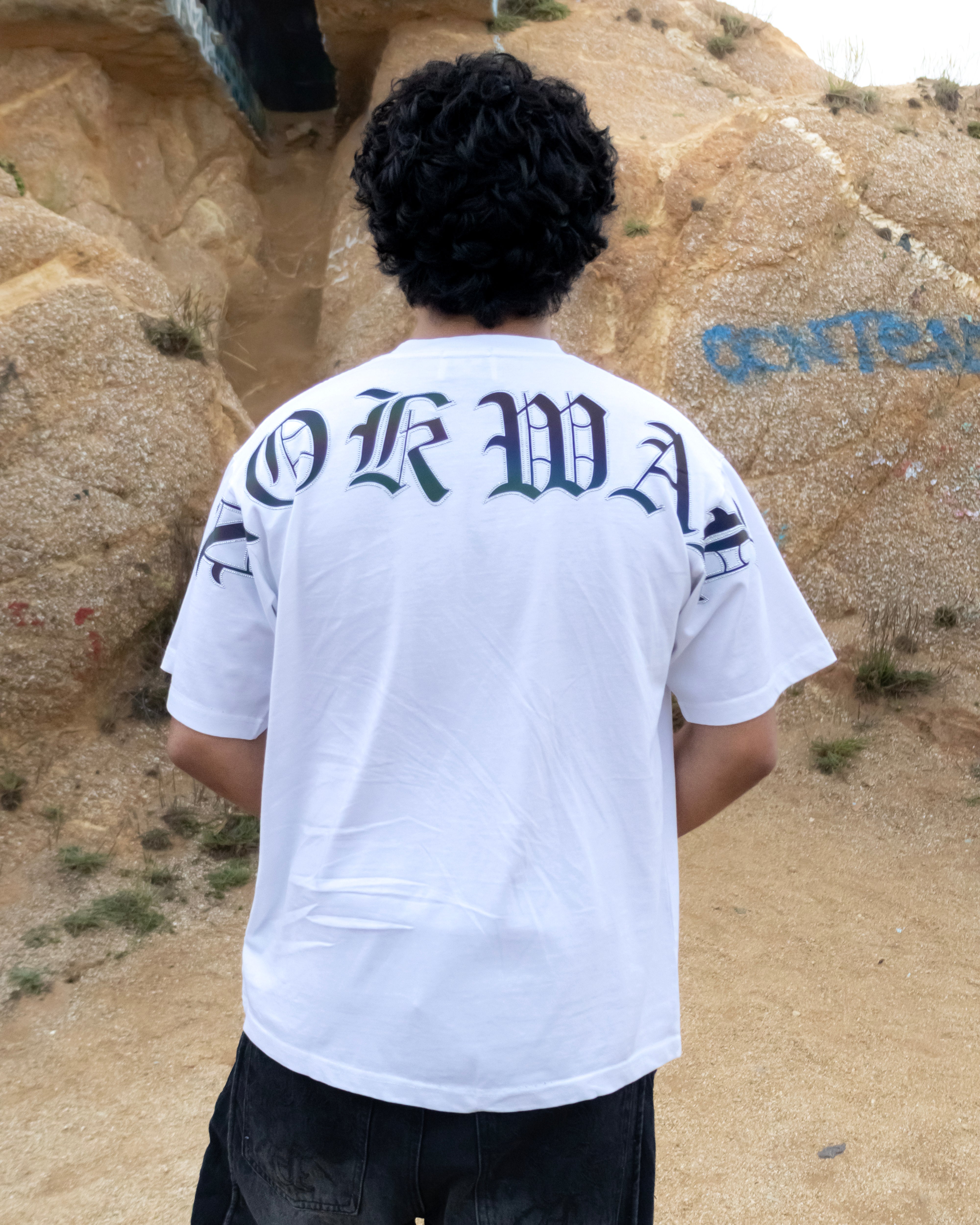 Oversized Damaged Soul Tee -White