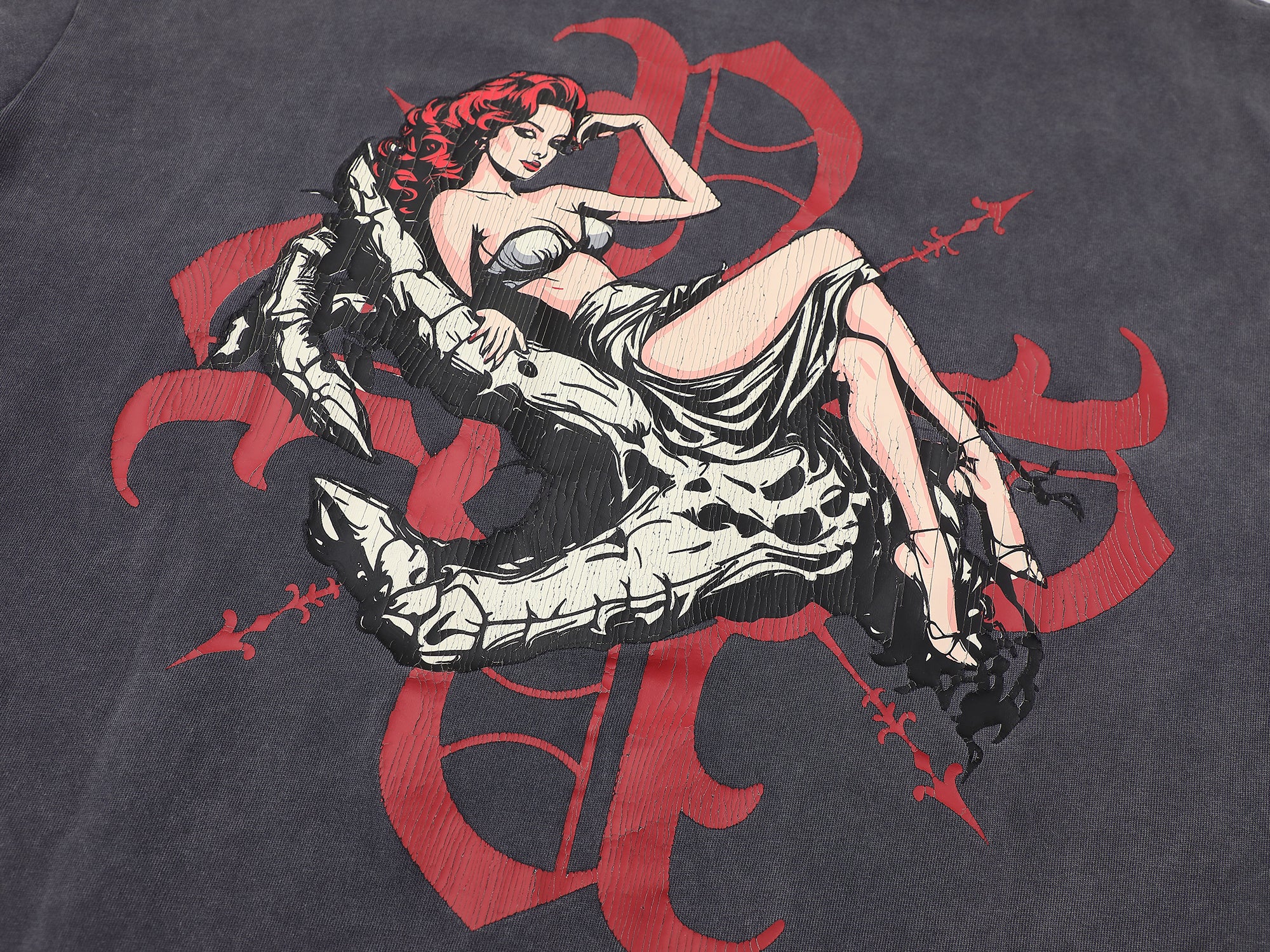 Skeleton Hand Tee -Grey