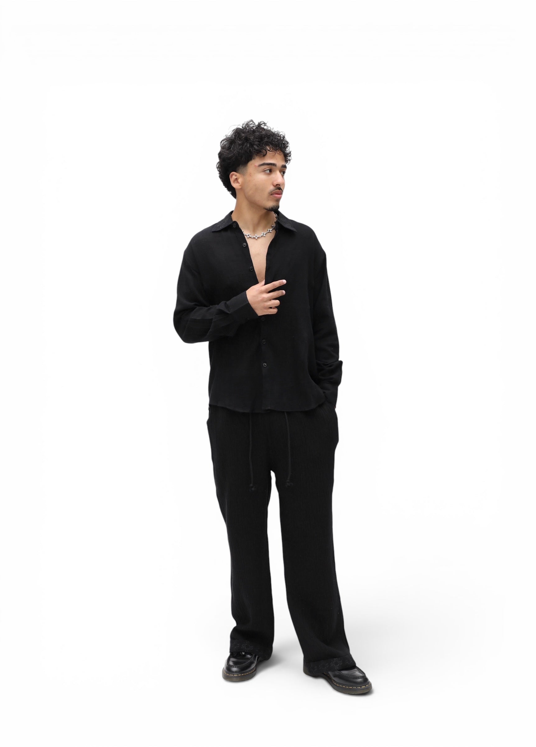 Flow Texture Pants- Black