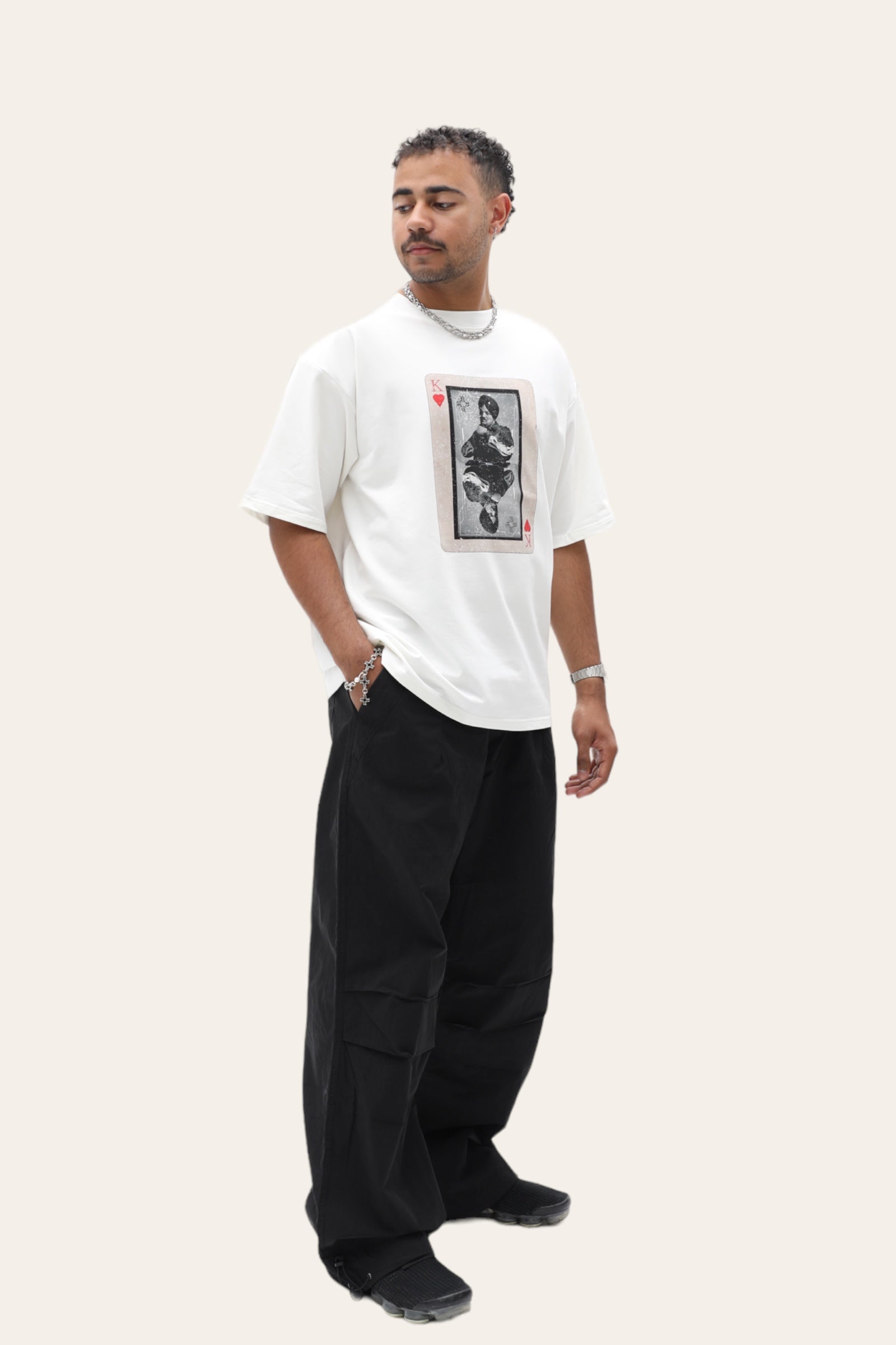 PRE ORDER King Of Hearts Sidhu Moosewala T Shirt - White