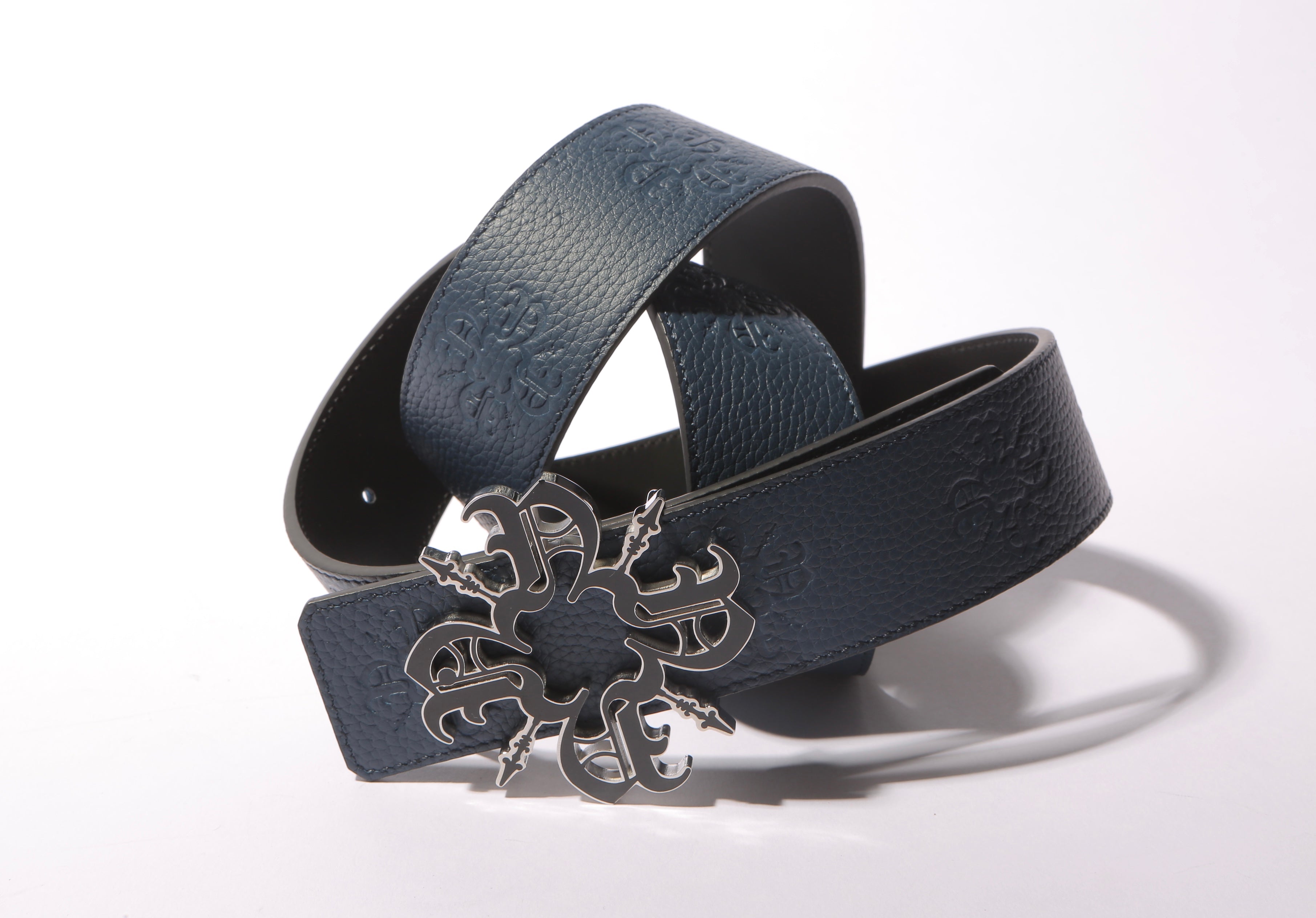 Blue Monogram Reversible Leather Strap 40MM