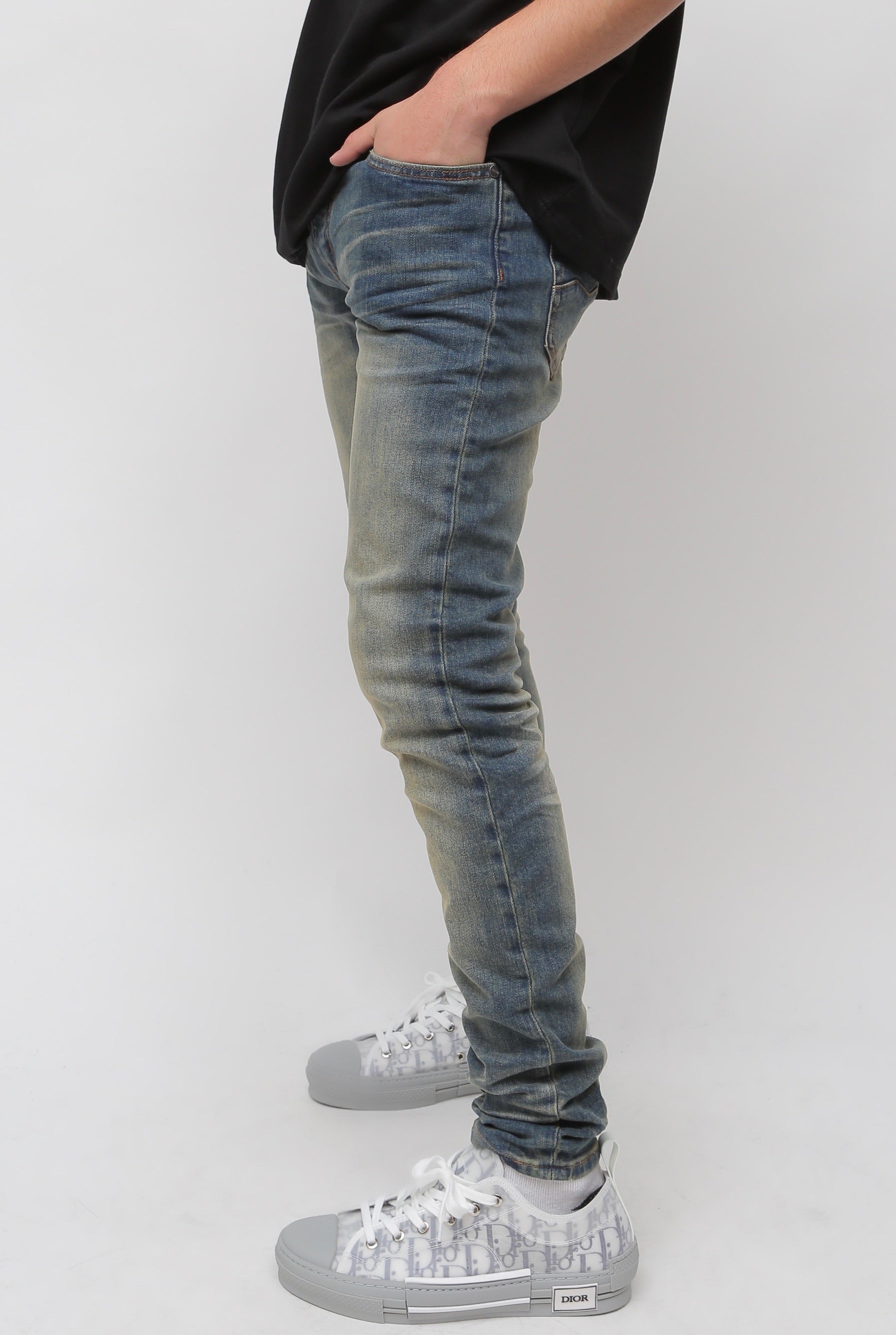 Whiskey Faded Wash Skinny Denim