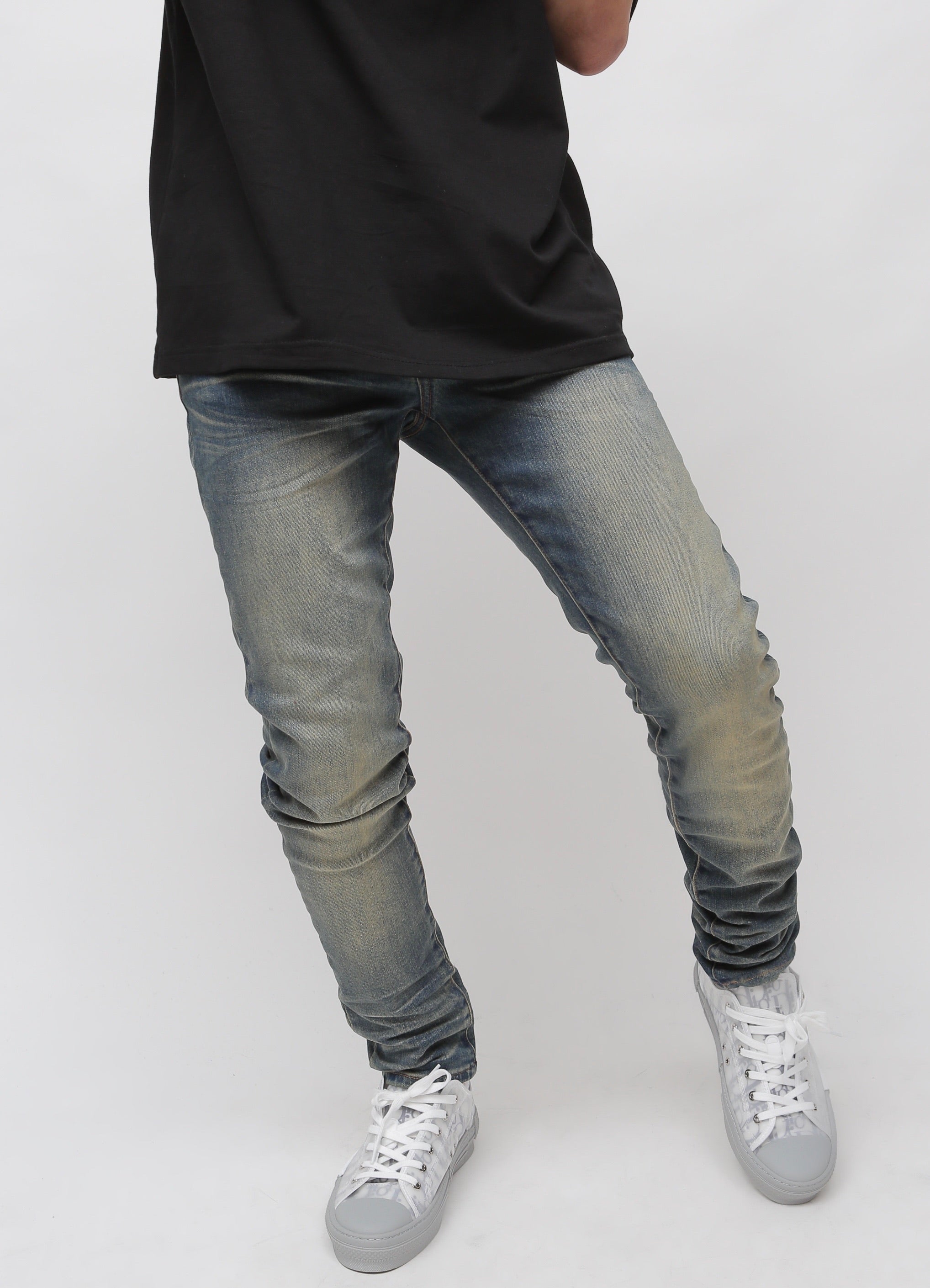 Whiskey Faded Wash Skinny Denim