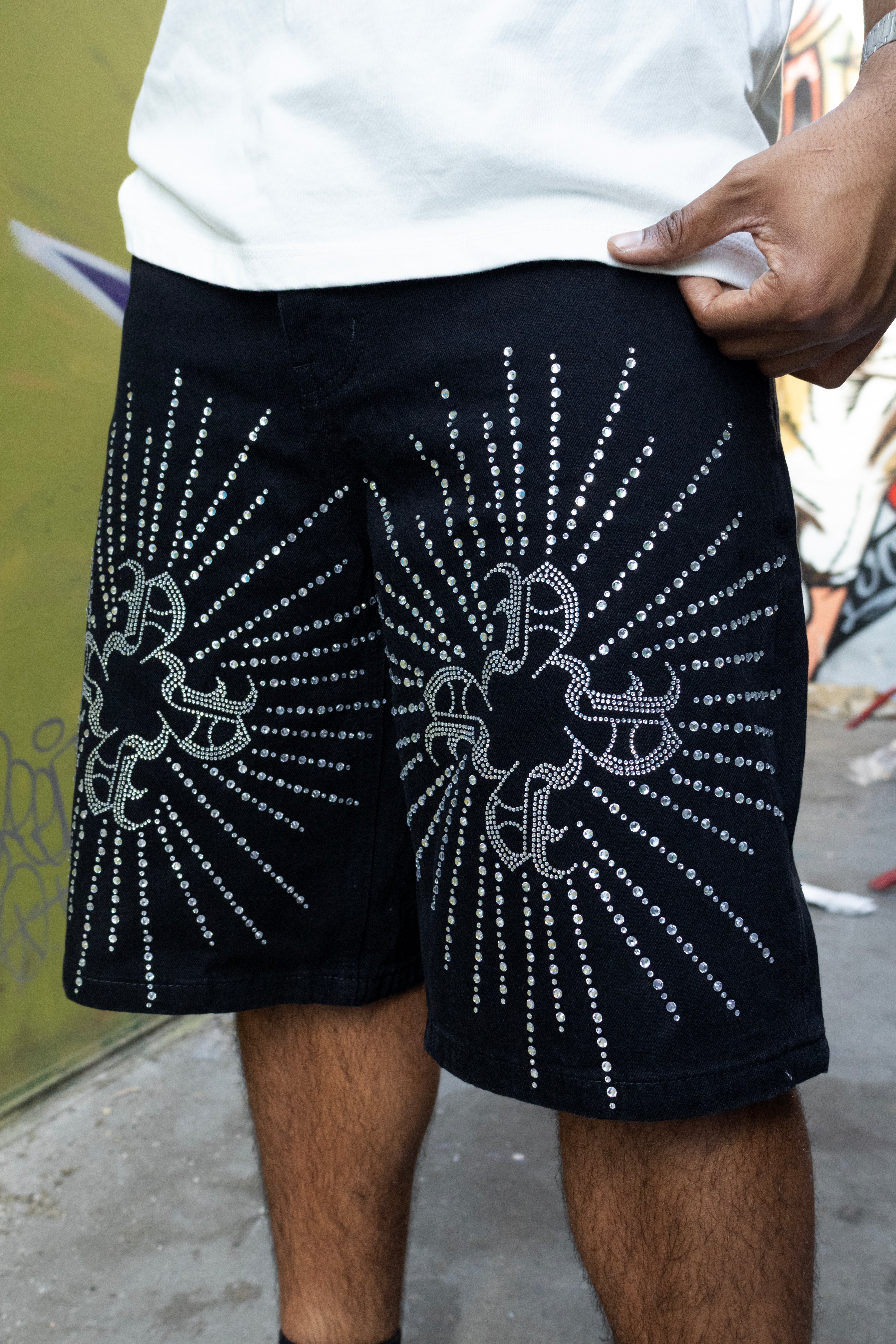 Rhinestone Monogram Jorts