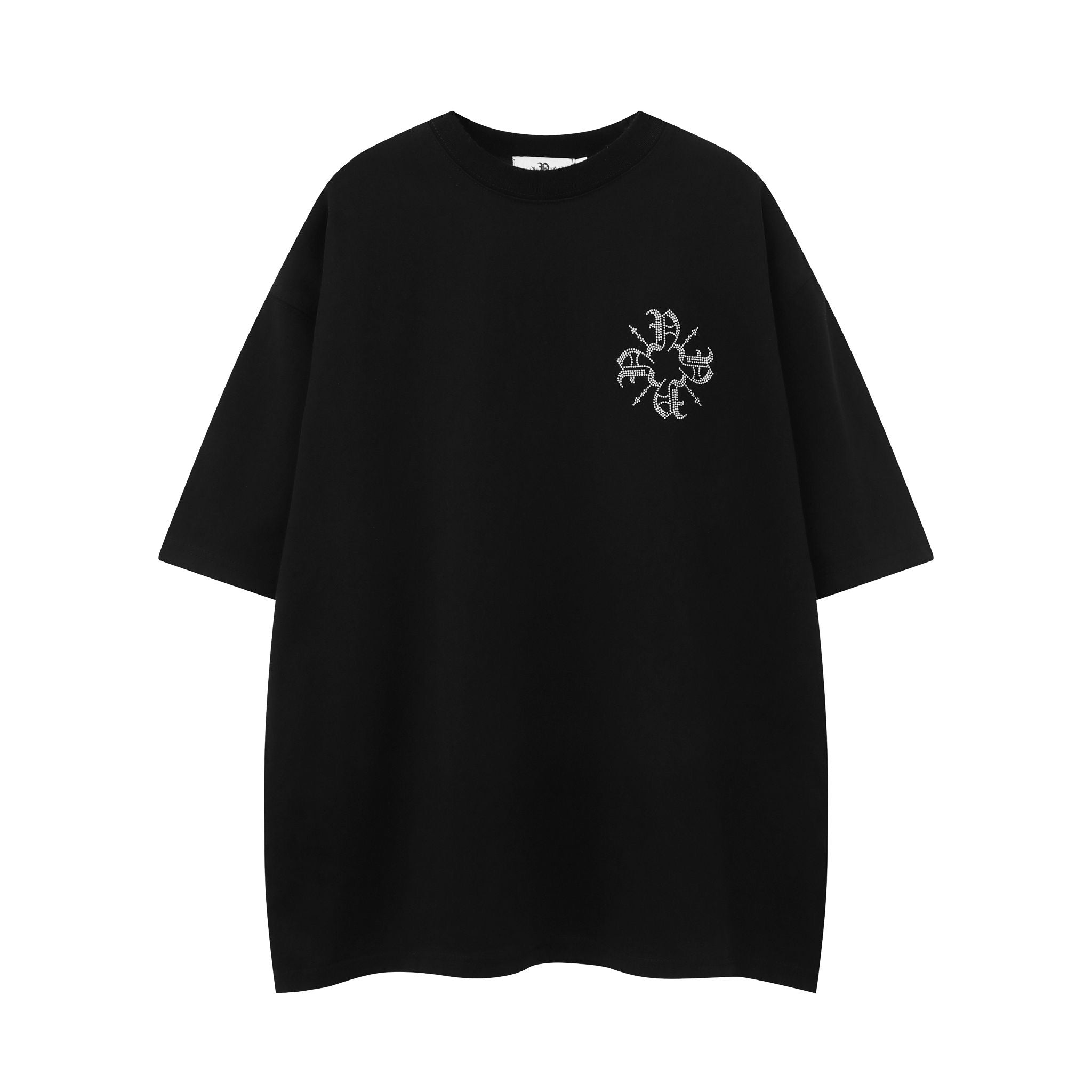 Black Monogram Rhinestone Tee