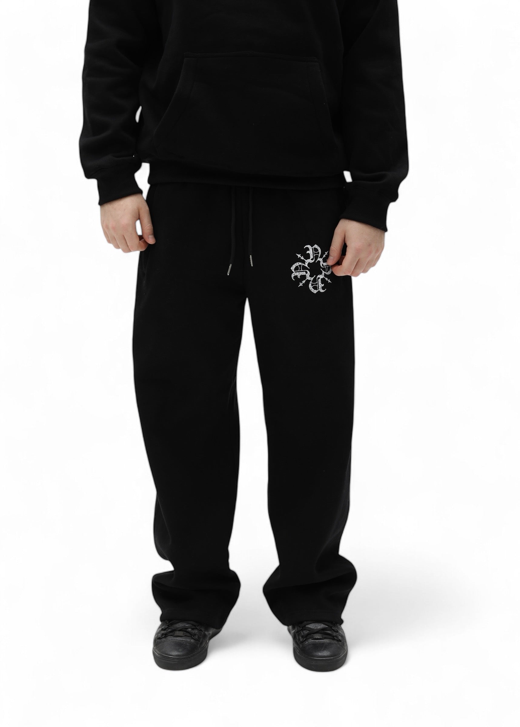 Monogram Essential Straight Leg Sweats Black