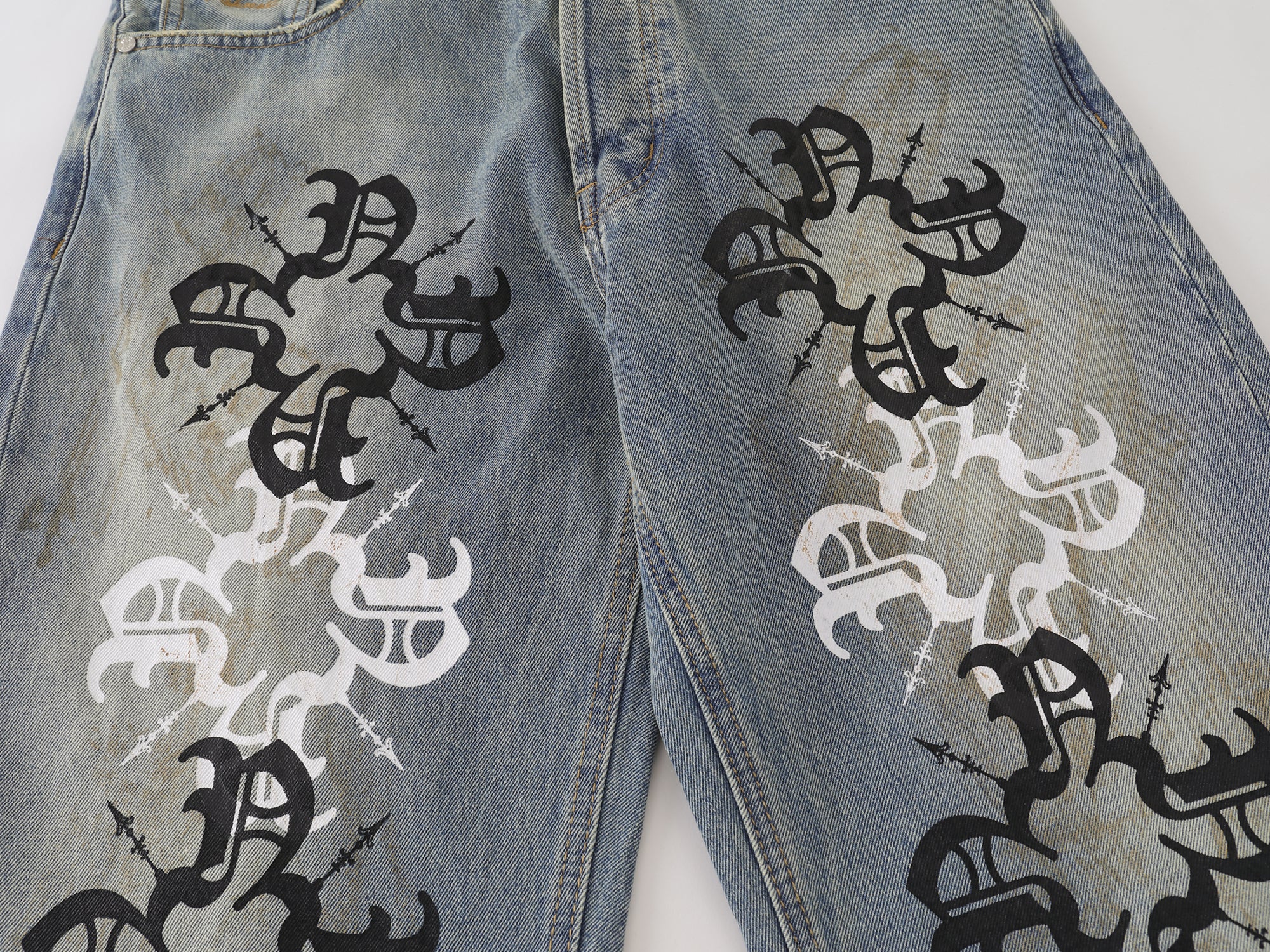 Inner Locking Monogram Straight Leg Denim