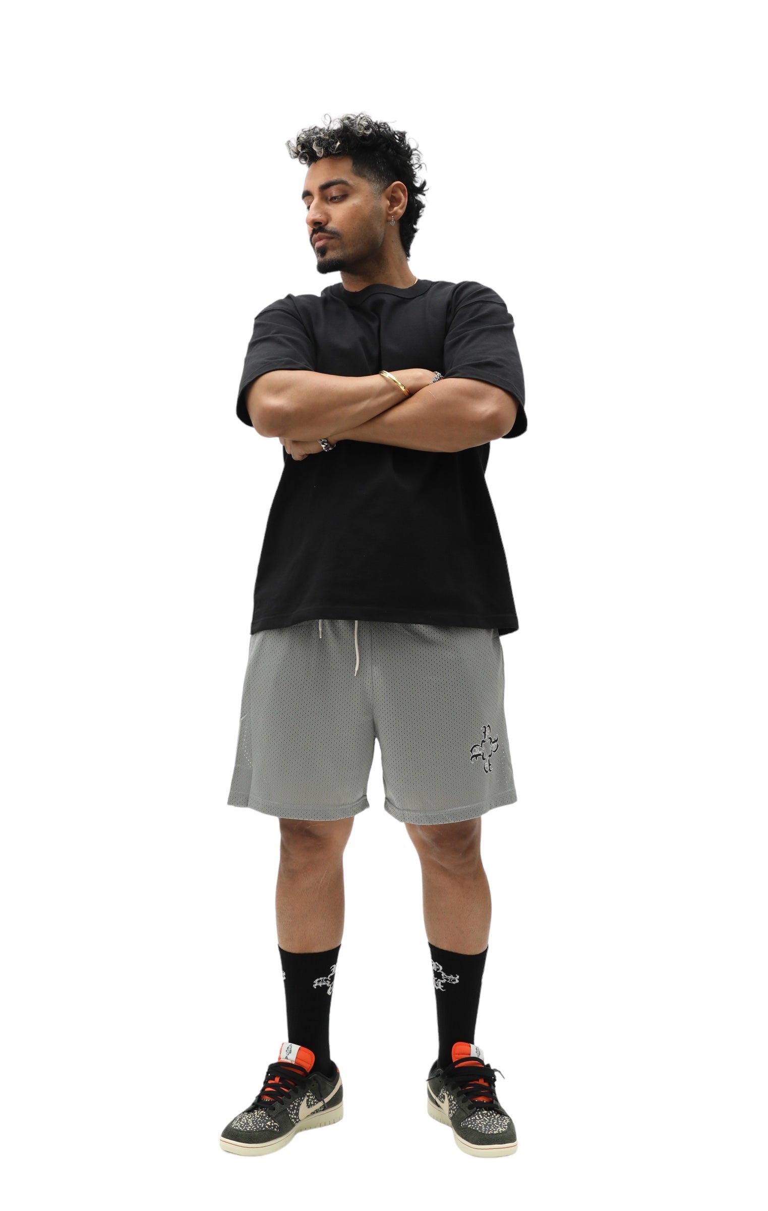 Monogram Sports Mesh Shorts - Gray