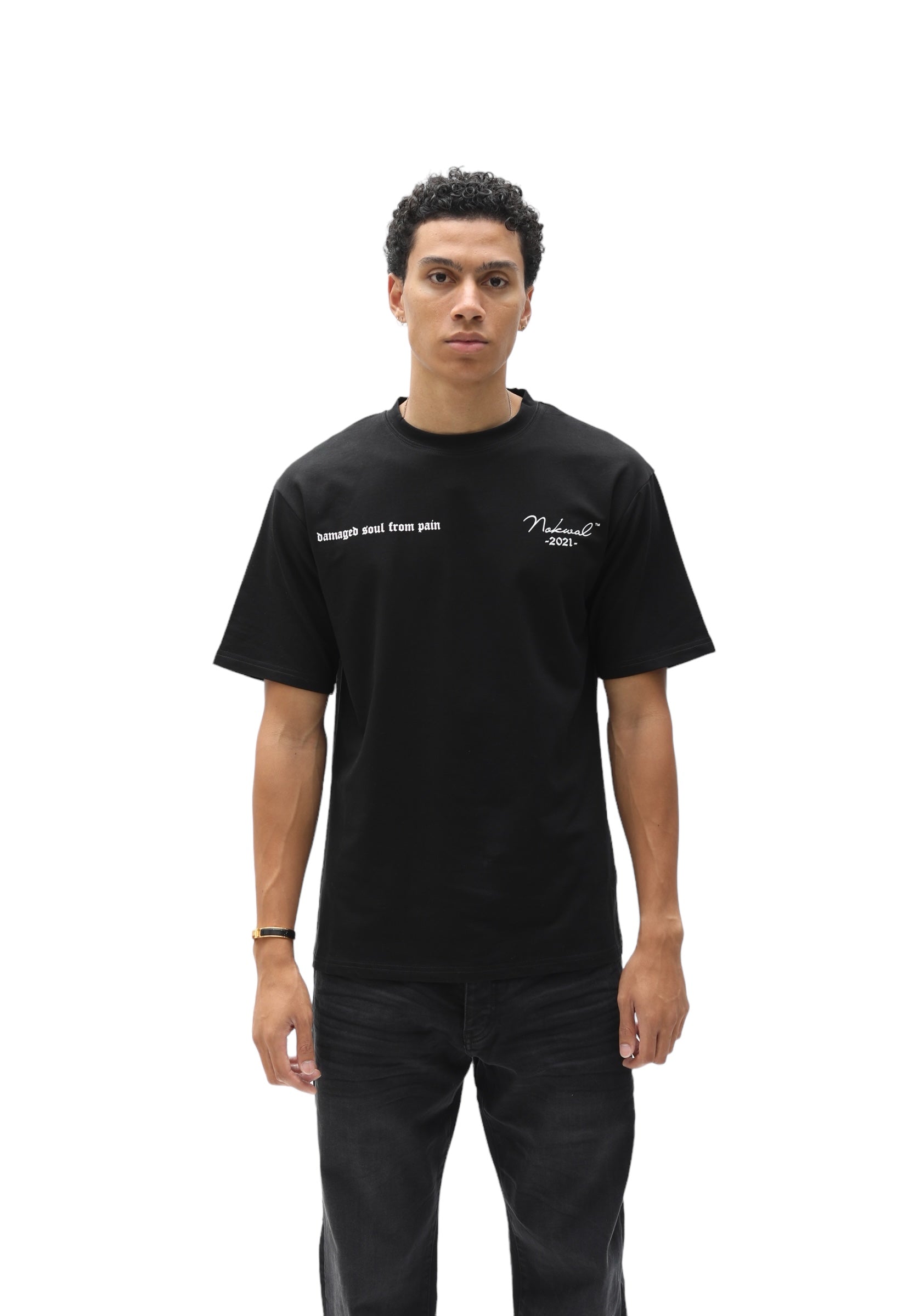 Damaged Soul From Pain - Reflective - T-Shirt - Black