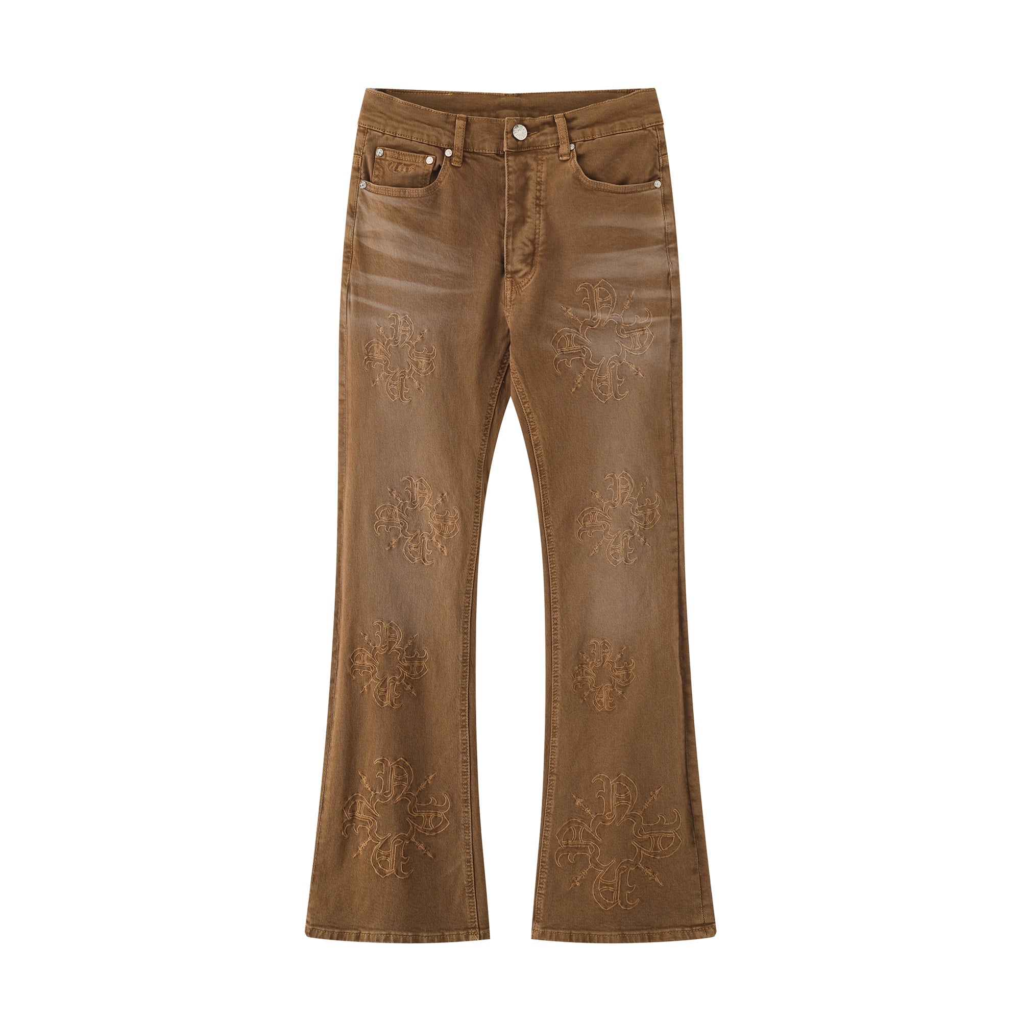 Shadow Monogram Flare Denim – Caramel