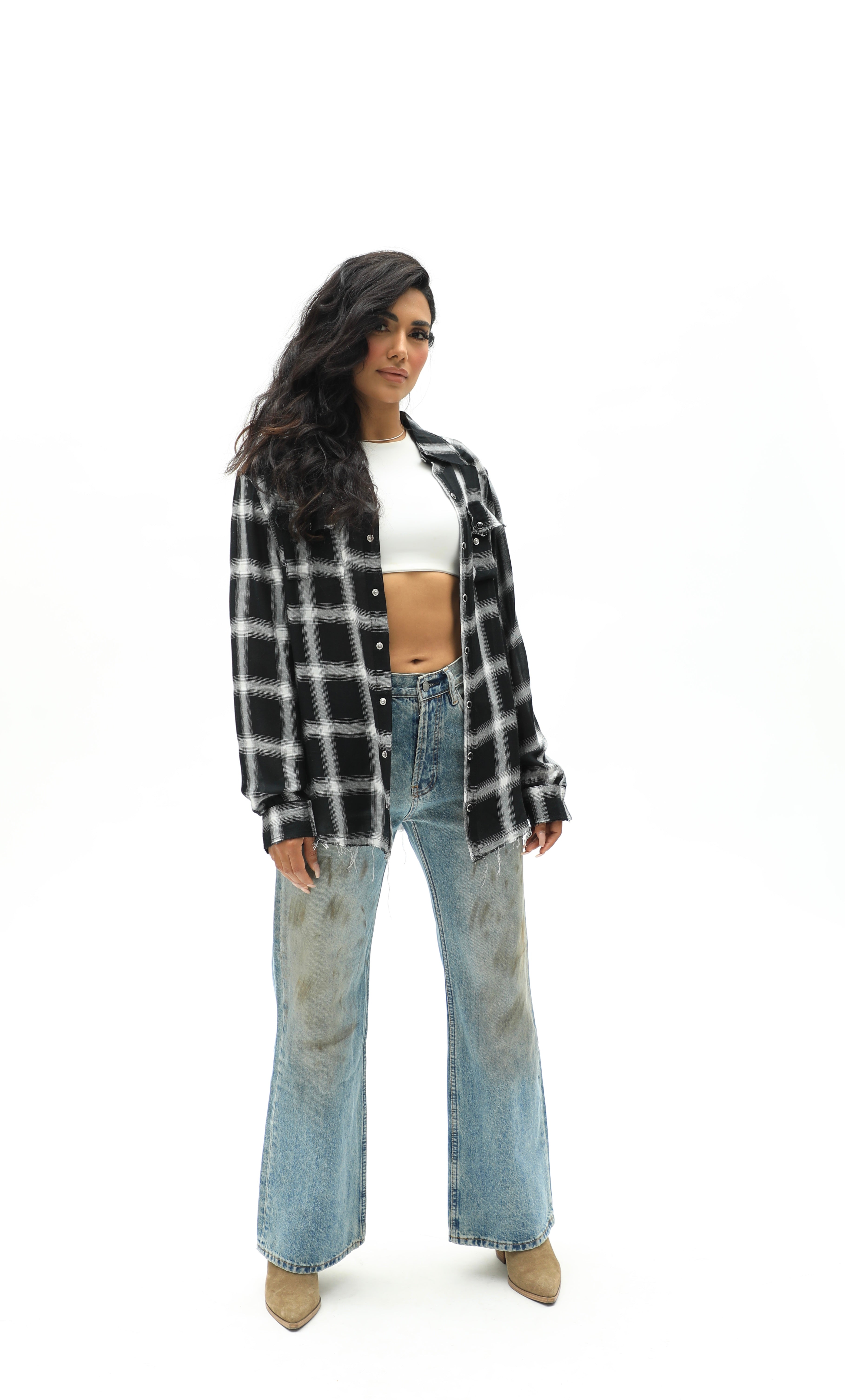 Unisex Dirty Mud Baggy Denim