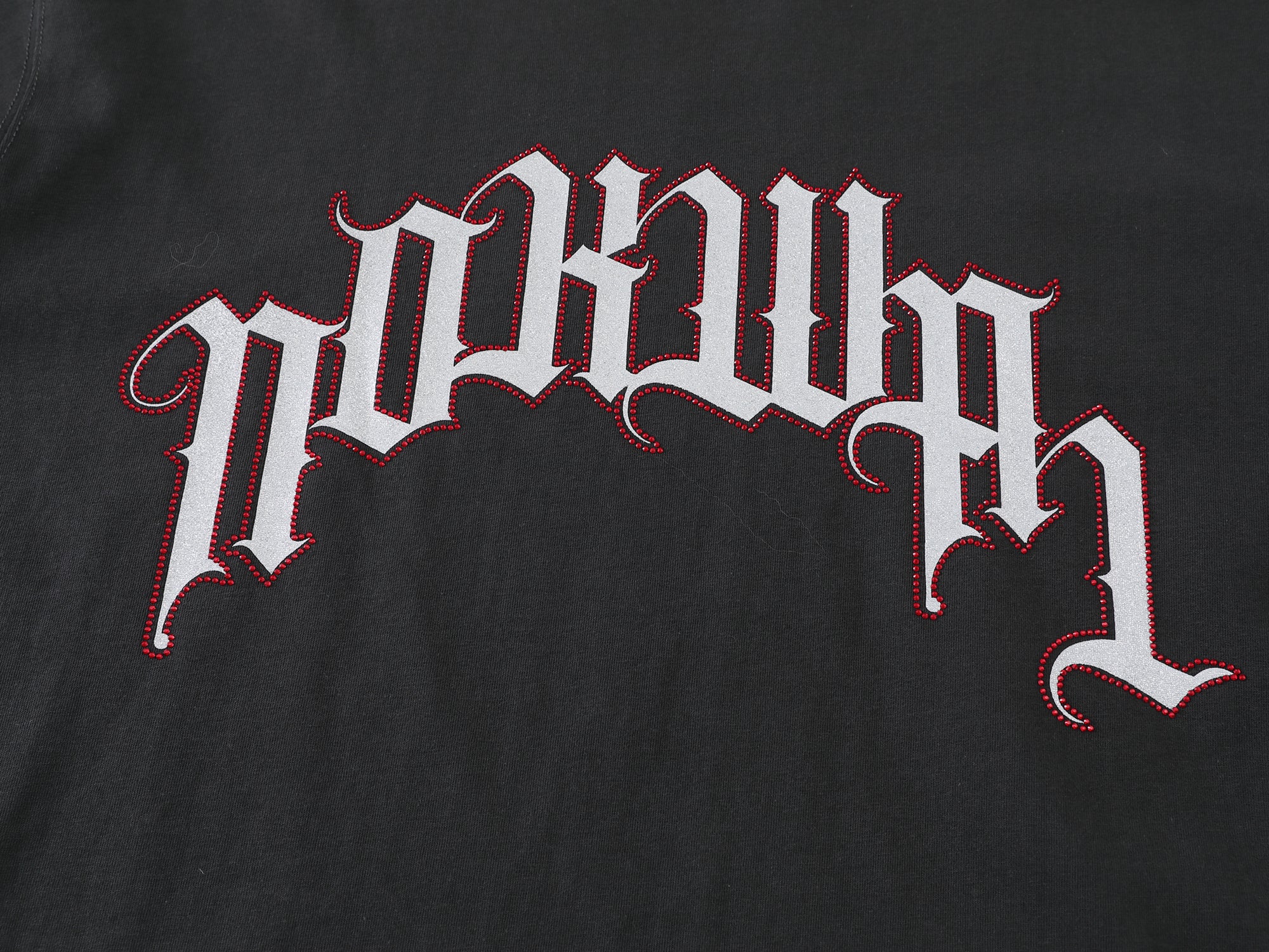 Rhinestone Arch Logo Tee -Black
