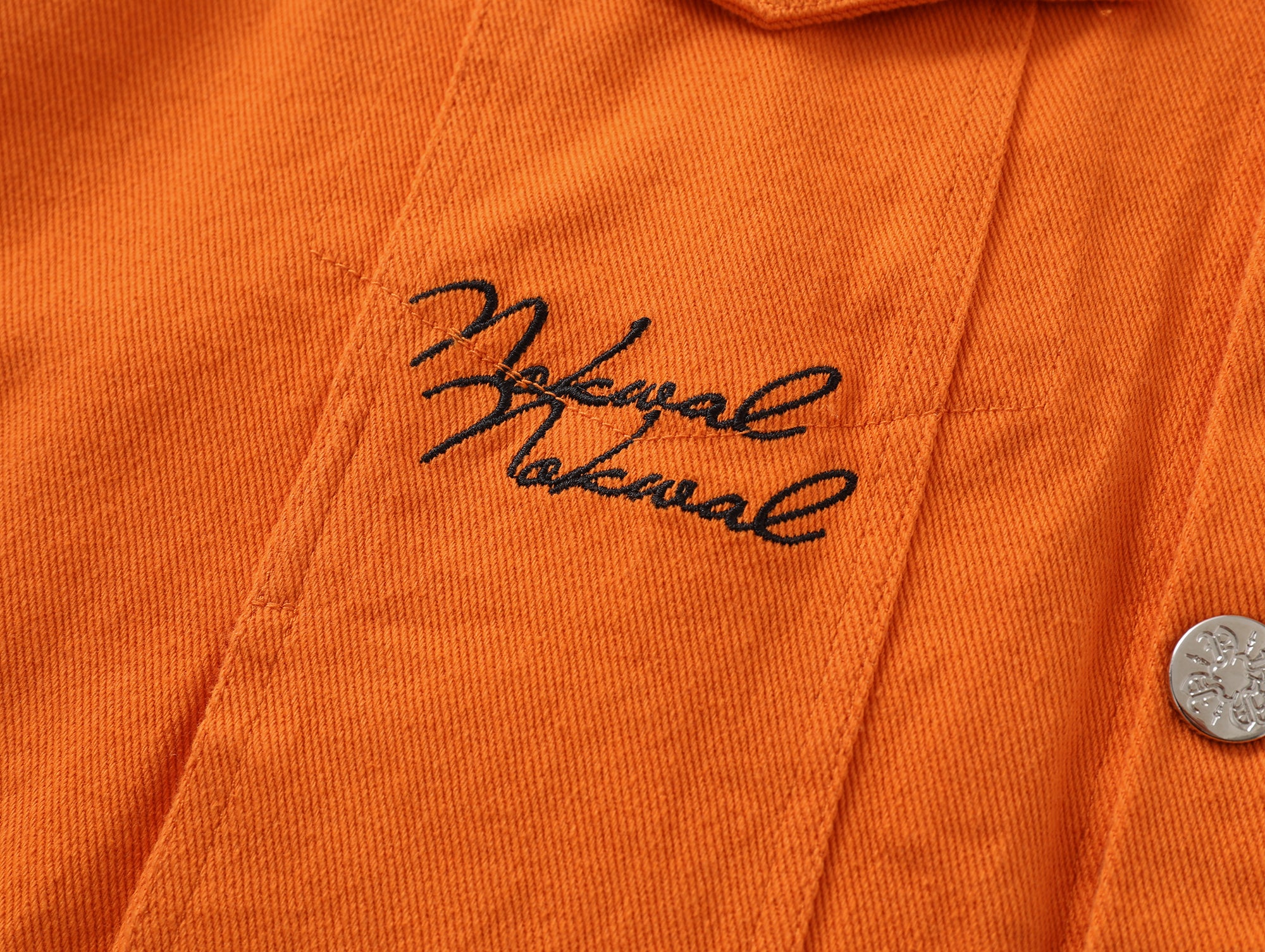 Double Logo Orange Trucker Denim Jacket