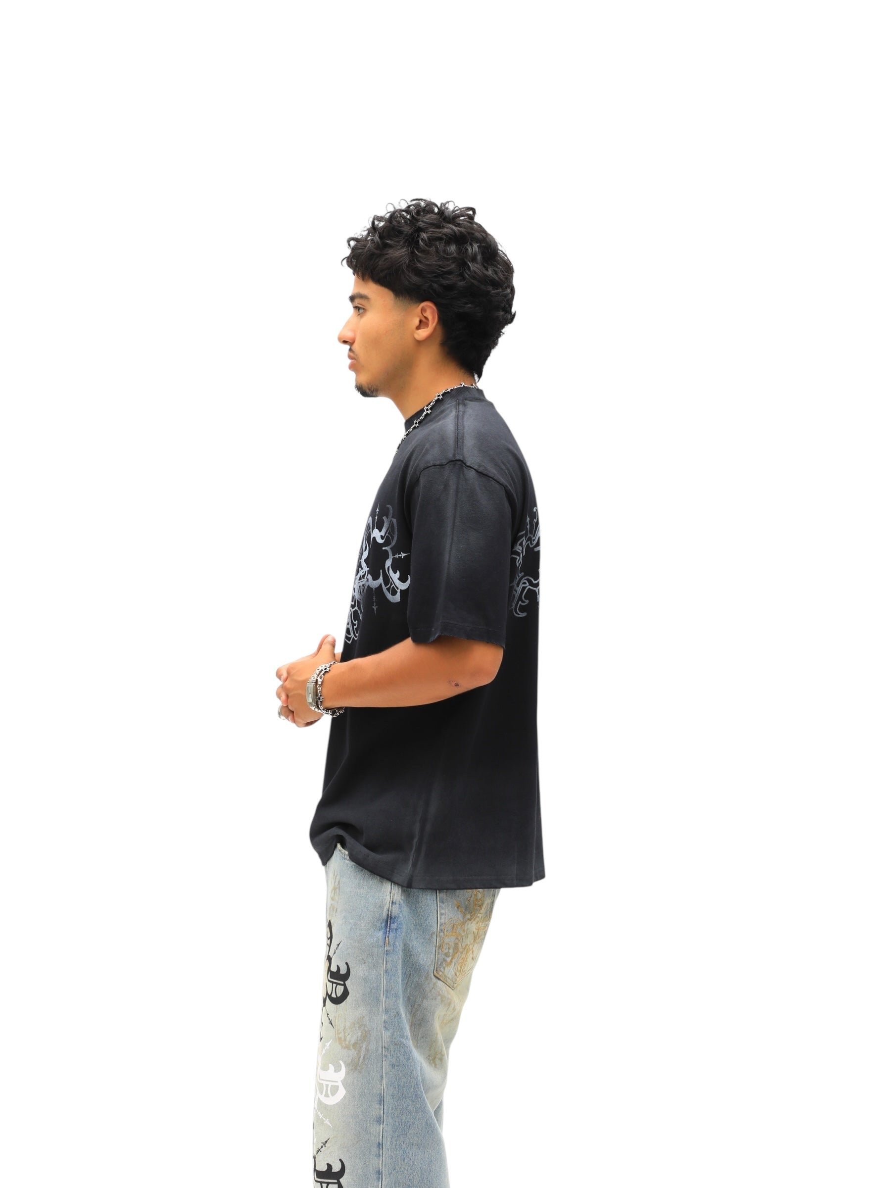 Splatter Monogram Tee Black