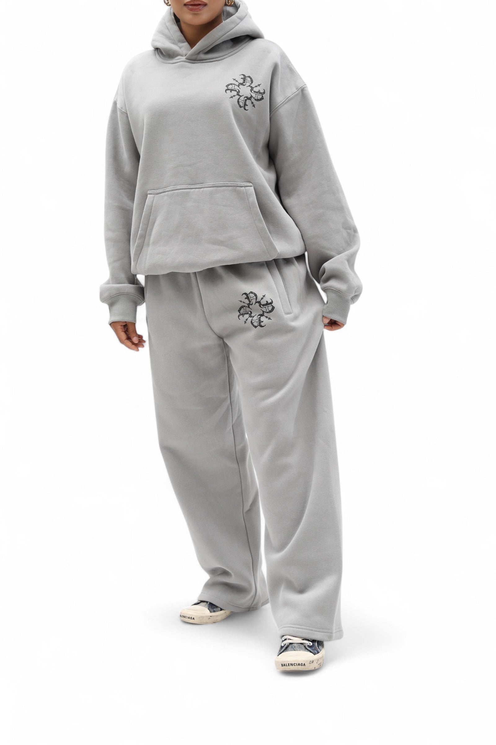 UNISEX Monogram Essential Straight Leg Sweats Grey