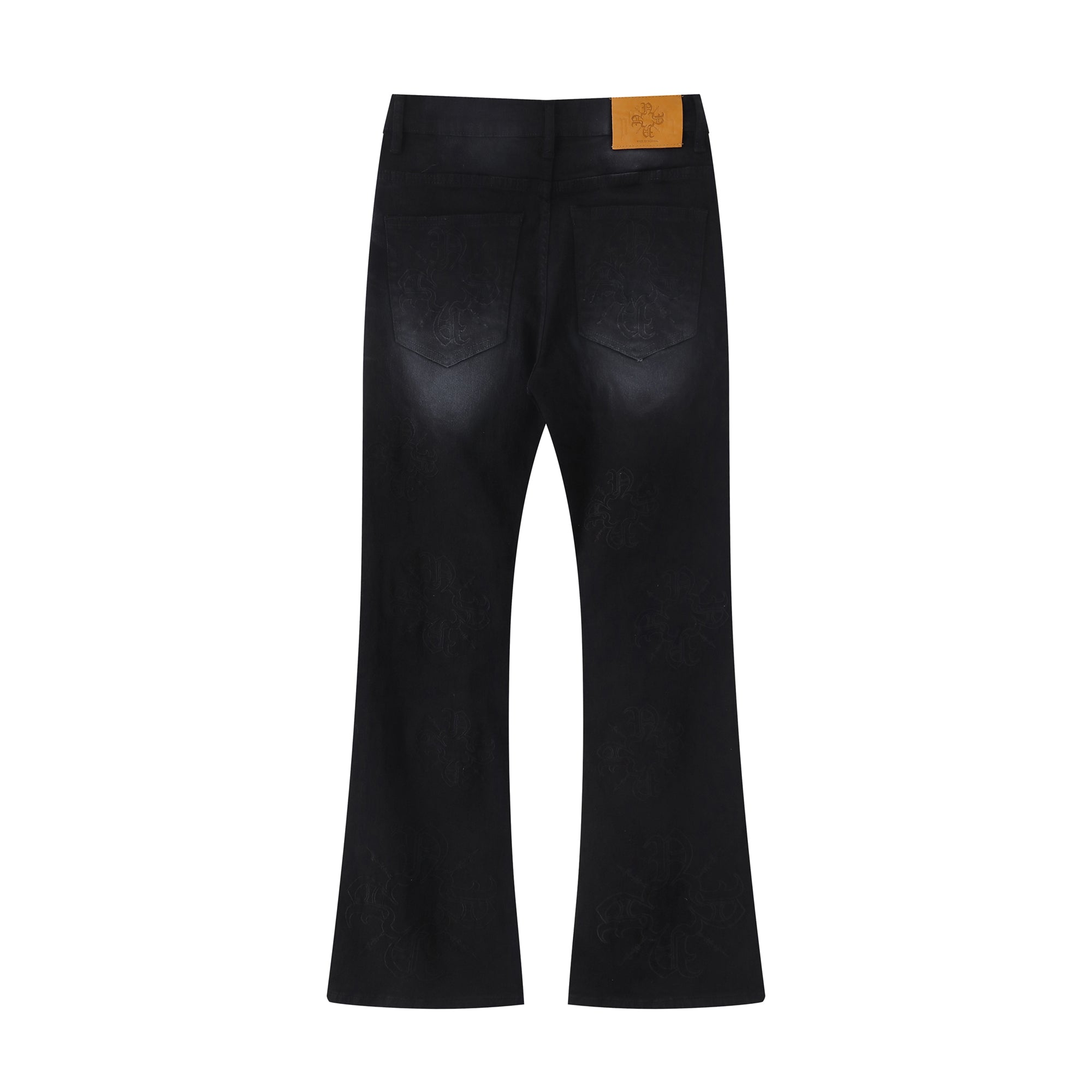 Shadow Monogram Flare Denim – Black