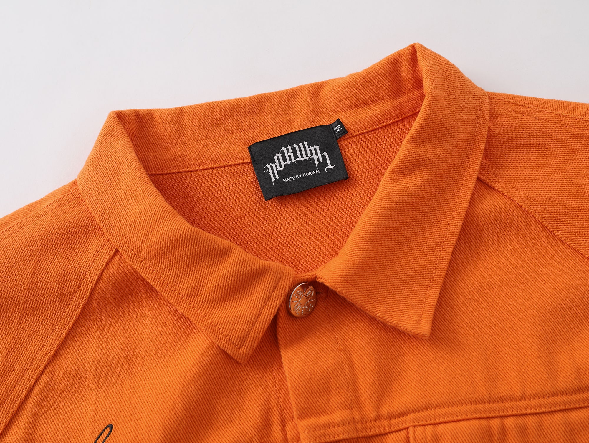 Double Logo Orange Trucker Denim Jacket